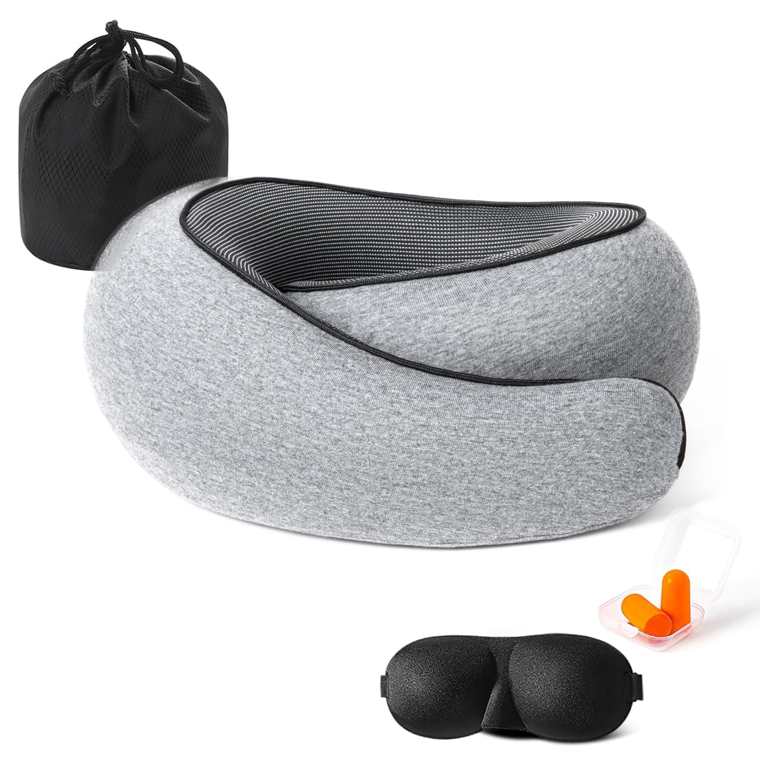 Memory Foam Neck Travel Pillow - Ergonomic Support for Airplanes, Offices & Cars - Portable Headrest for Comfortable Sleep - Perfect for Long Flights, Road Trips & Work Breaks