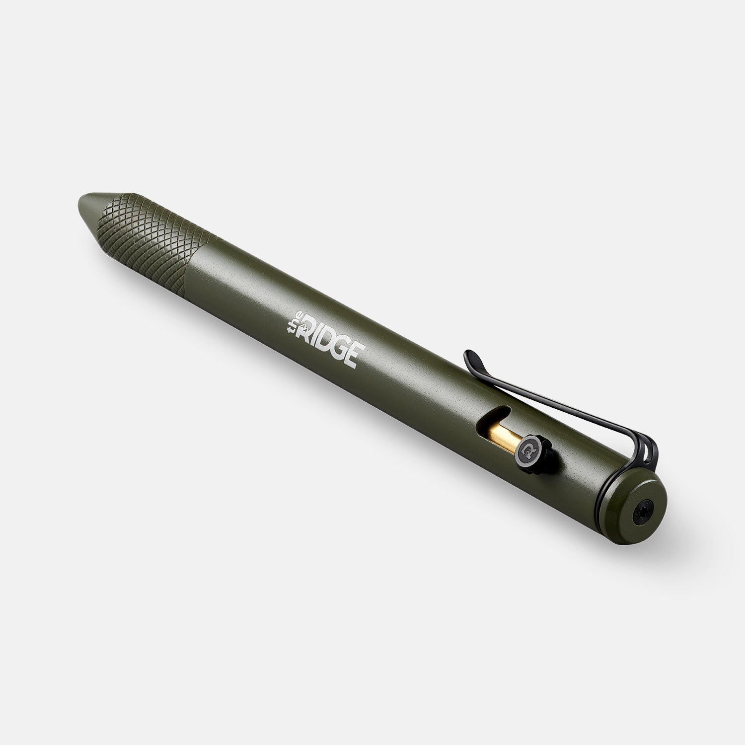 Ridge Bolt Action Pen - Matte Olive Durable Tactical Writing Tool for EDC, Outdoor & Office Use