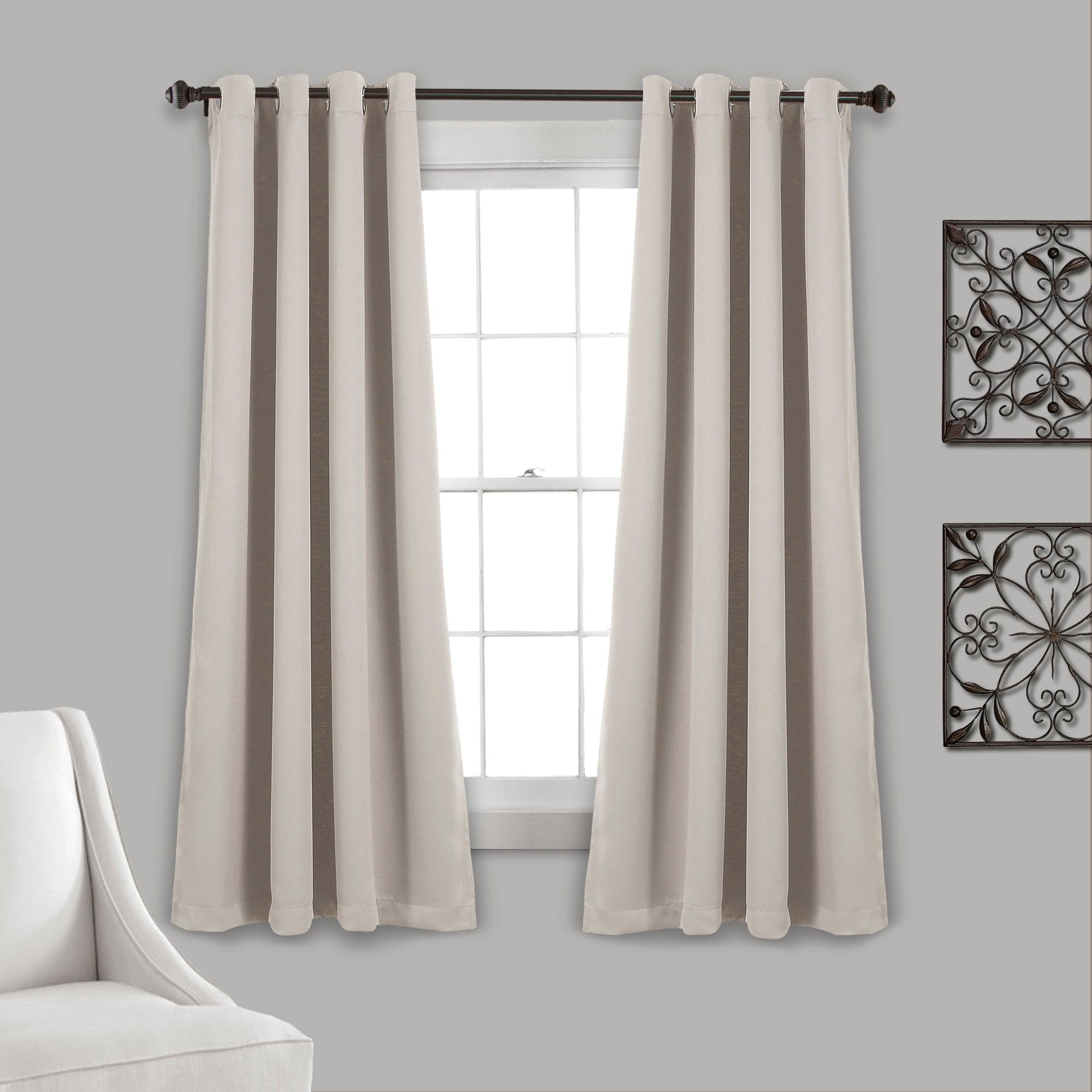 Thermal Insulated Blackout Curtains for Bedroom - Noise Reducing Grommet Window Panels Set, Energy Saving & Light Blocking for Home, Office, Nursery - 2 Panels (52x84 Inches, Black)