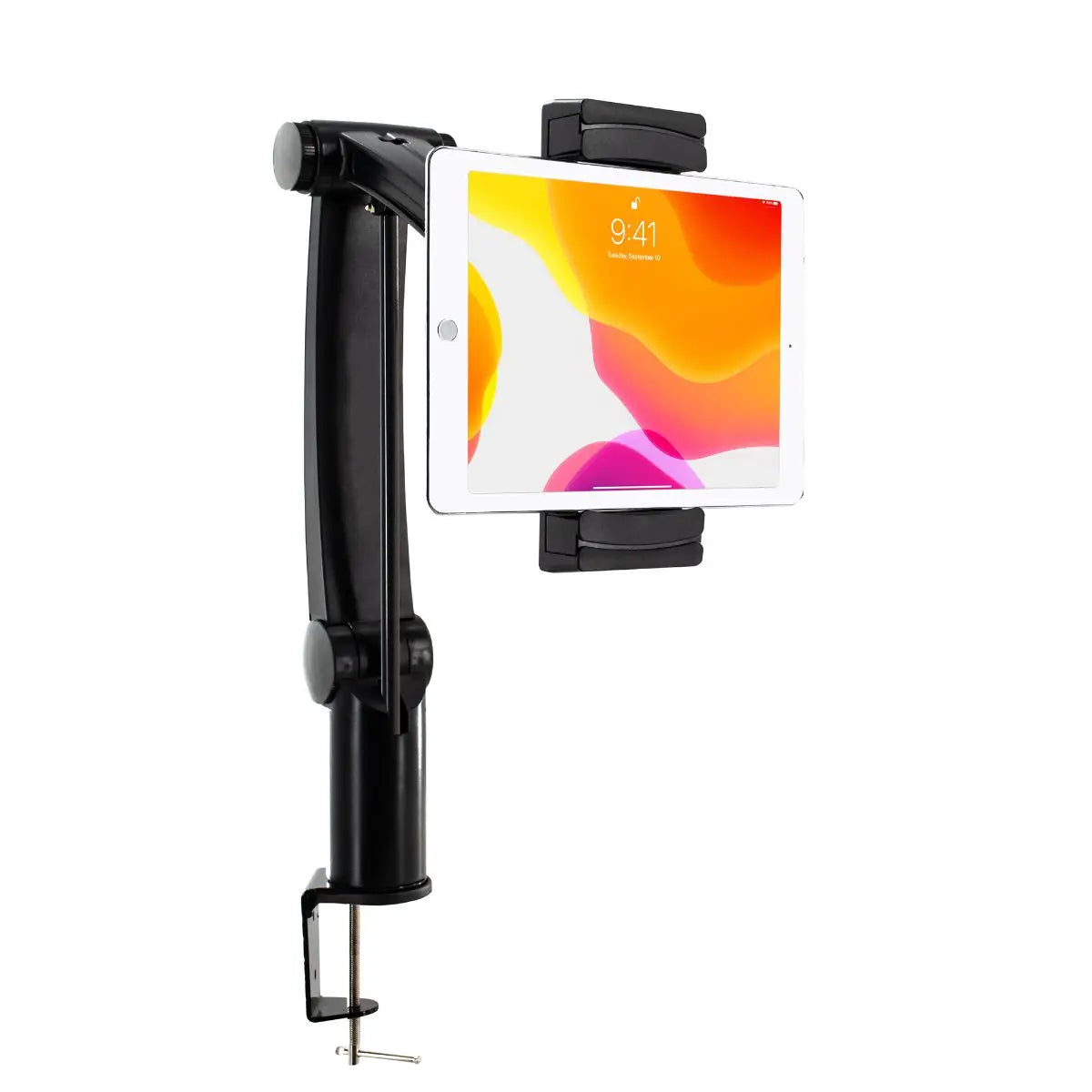 Universal Tablet Mounting Clamp Holder Stand - Adjustable Phone & iPad Mount for Desk, Bed, Car - Perfect for Reading, Watching Videos & Video Calls