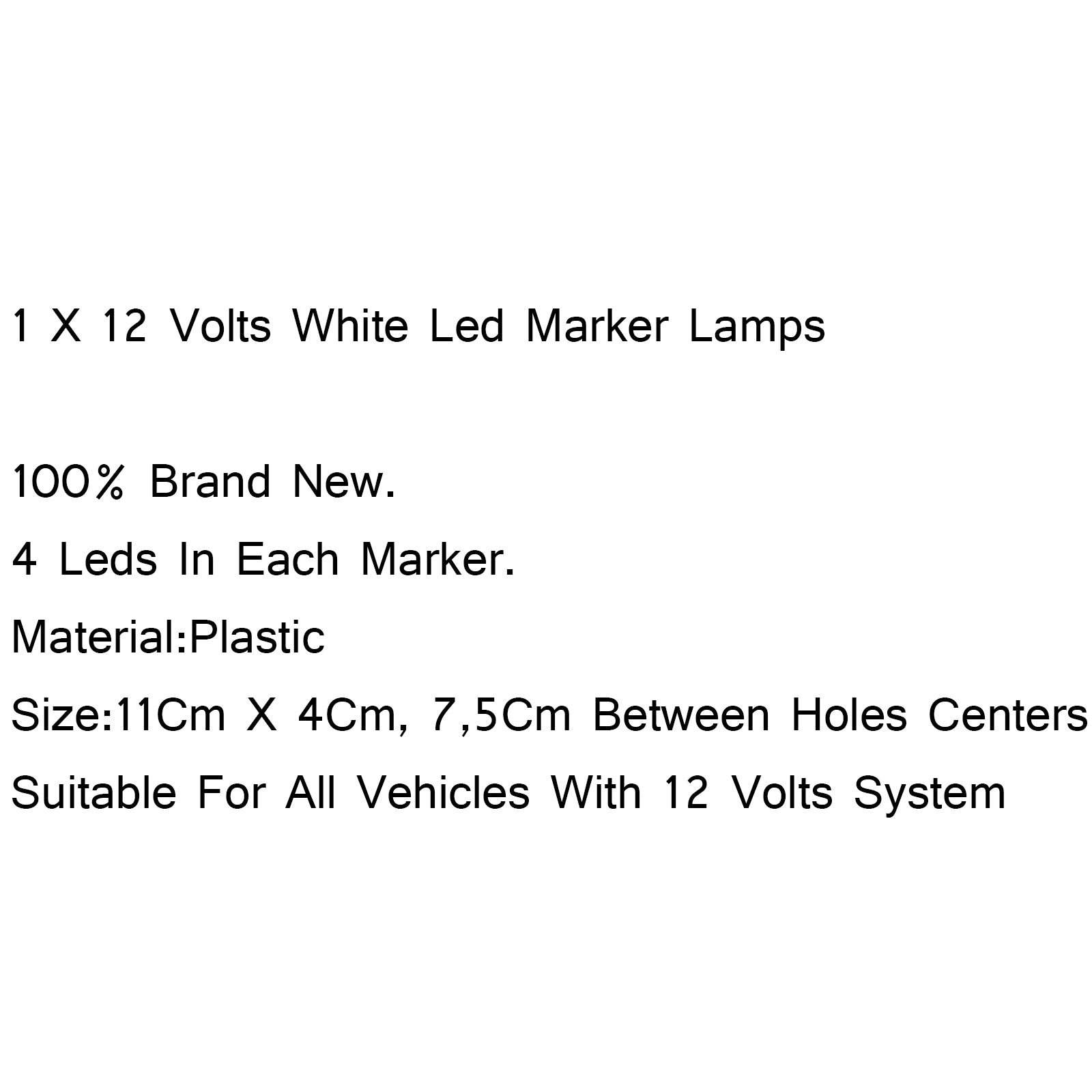 12V White LED Side Marker Lights for Trailers, Trucks, Lorries, Campers, Vans & Buses - Durable Front Position Lights for Enhanced Road Safety (Pack of 1) - Perfect for Night Driving and Vehicle Visibility
