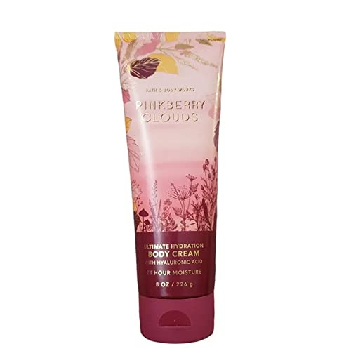 Bath and Body Works Ultra Hydration Body Cream - Pinkberry Clouds Scent, 8 oz | Deep Moisturizing Lotion for Dry Skin | Perfect for Daily Use, After Shower & Nighttime Skincare Routine