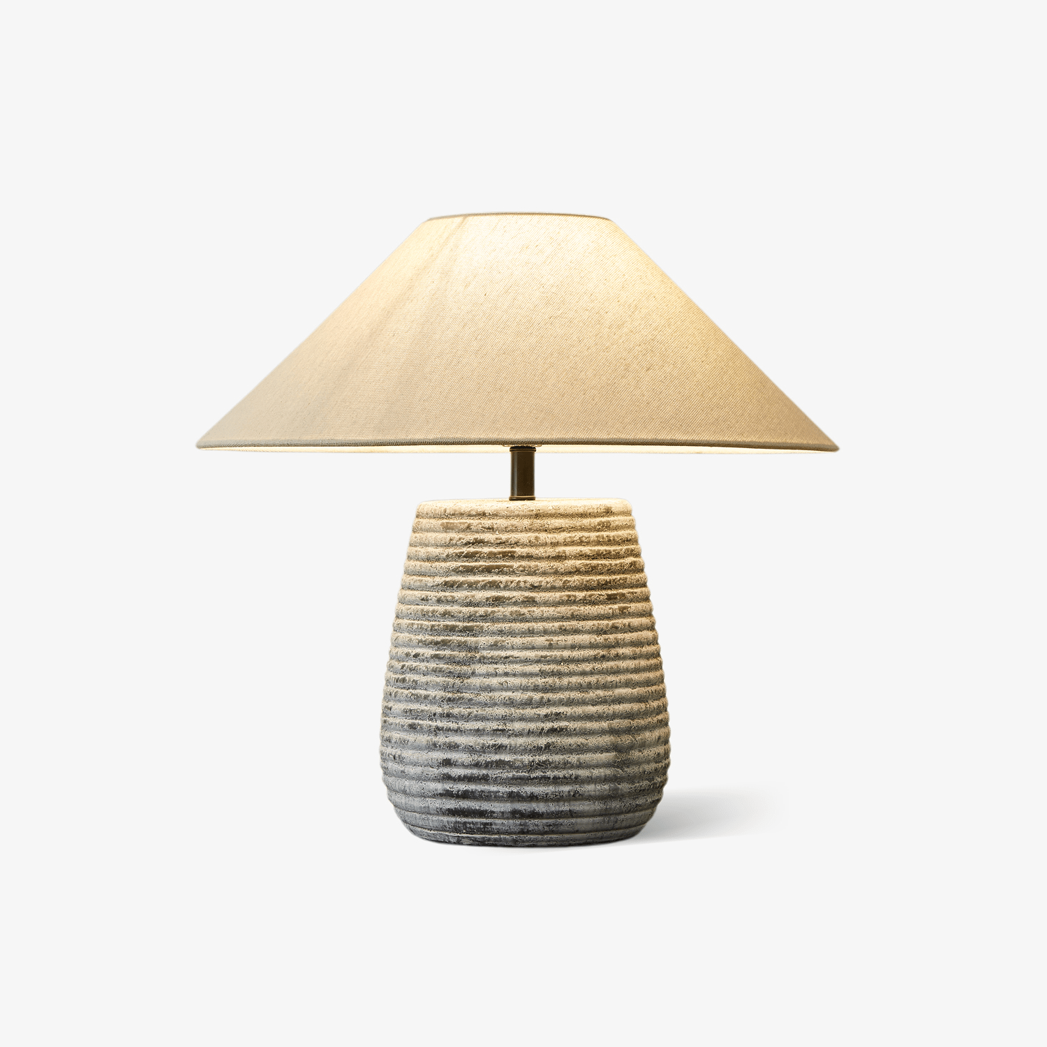 Callisto Ribbed Ceramic Table Lamp - Modern Home Decor for Living Room, Bedroom & Office - Warm White Light for Cozy Ambience