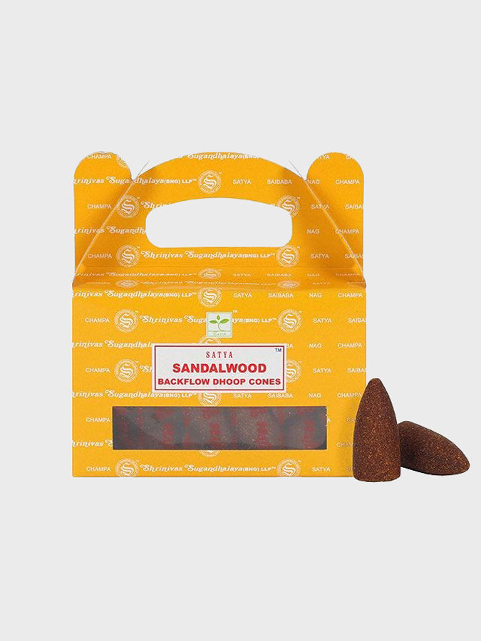 Satya Backflow Dhoop Cones 24 Pack - Premium Incense Sticks for Meditation, Yoga & Aromatherapy - Relaxing Fragrance for Home, Office & Spiritual Practices