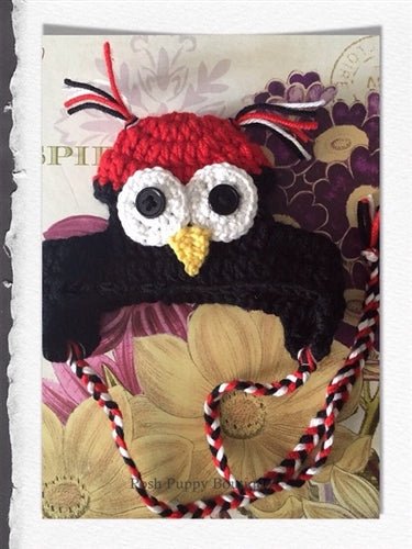 Fashionable Red and Black Owl Knit Hat - Warm Winter Beanie for Women & Men - Perfect for Outdoor Activities, Skiing, and Casual Wear