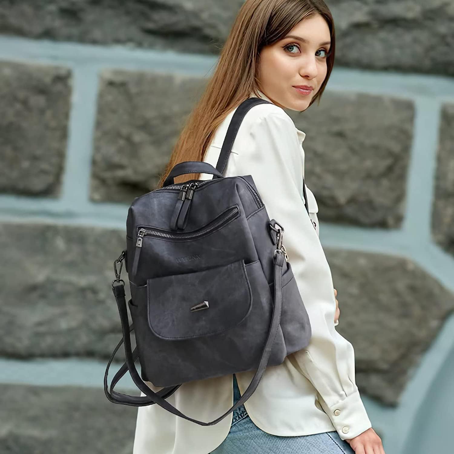 Women's PU Leather Backpack Purse - Fashion Multipurpose Handbag for Travel & Daily Use