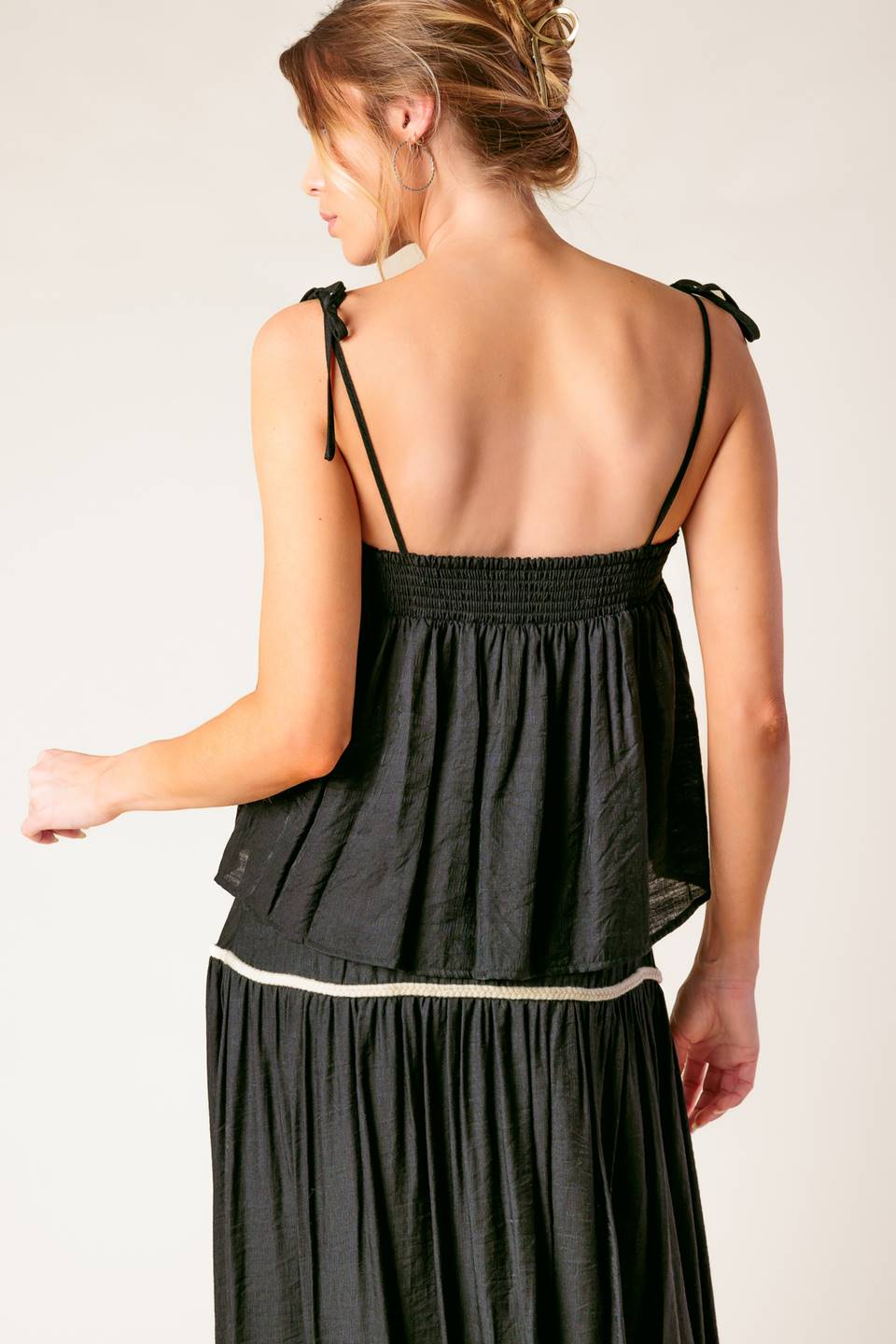 Divide and Contour Black Top & Skirt Set for Women - Slimming Outfit for Work, Party & Date Night