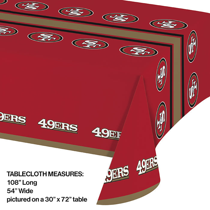 12-Piece Bulk San Francisco 49ers Table Covers Set - Waterproof NFL Football Party Decorations for Game Day, Tailgating & Home Decor