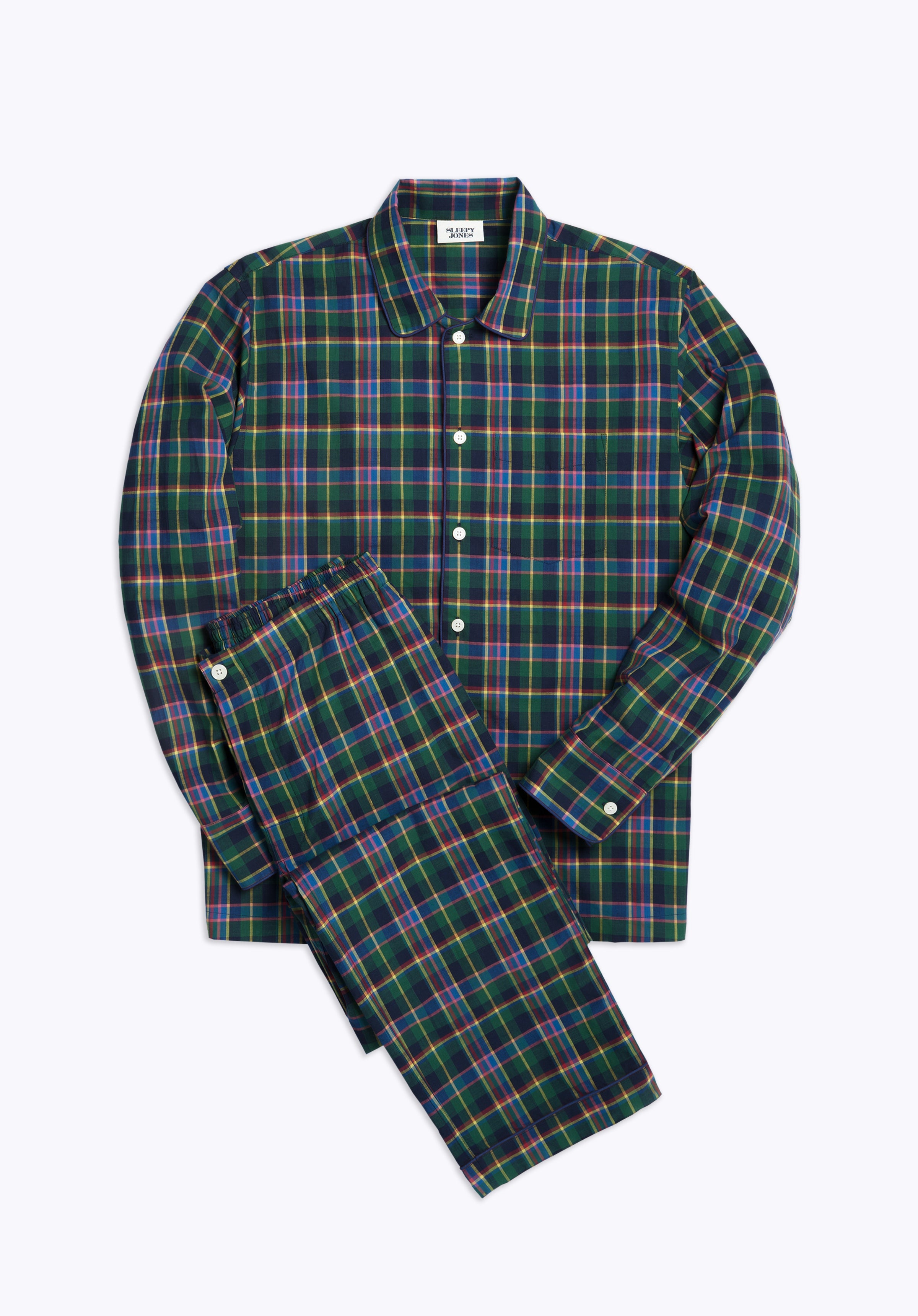 Henry Pajama Set for Women - Soft Cotton Madras Plaid Sleepwear with Pockets | Comfortable Lounge Pajamas for Relaxing at Home, Sleepovers & Travel