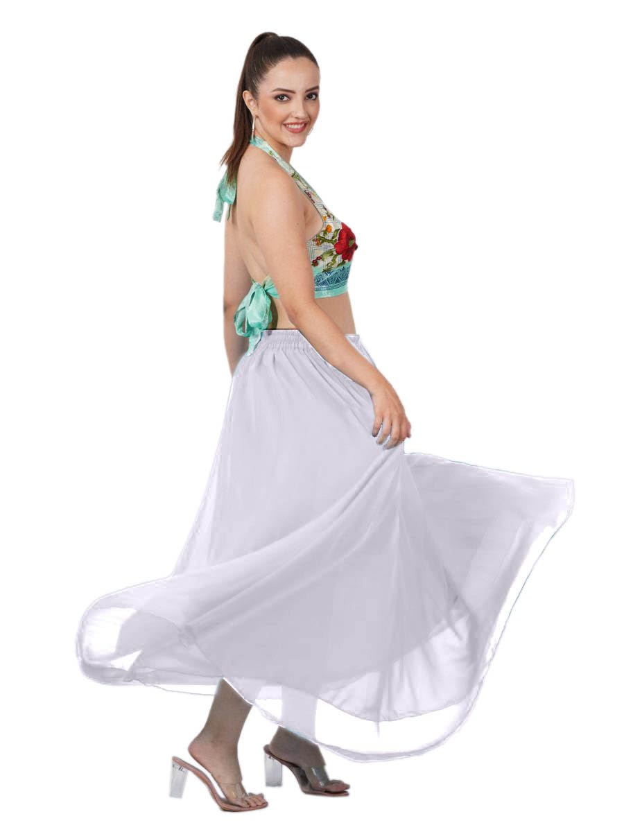 Wevez Women's Ballet Skirt - Sheer Long Chiffon Dance Skirt with Adjustable Waist for Ballet, Belly Dance, Yoga & Performance