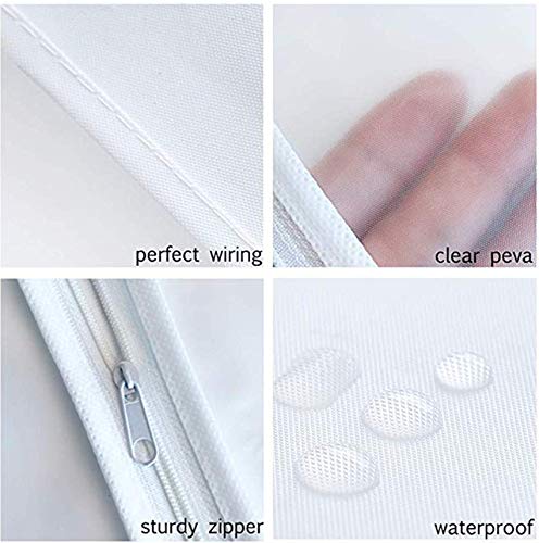 Clear Hanging Garment Bags with Heavy-Duty Zipper - 4 Pack White Plastic Clothing Dust Covers for Suits, Dresses & Closet Storage - Perfect for Travel, Moving & Seasonal Wardrobe Protection