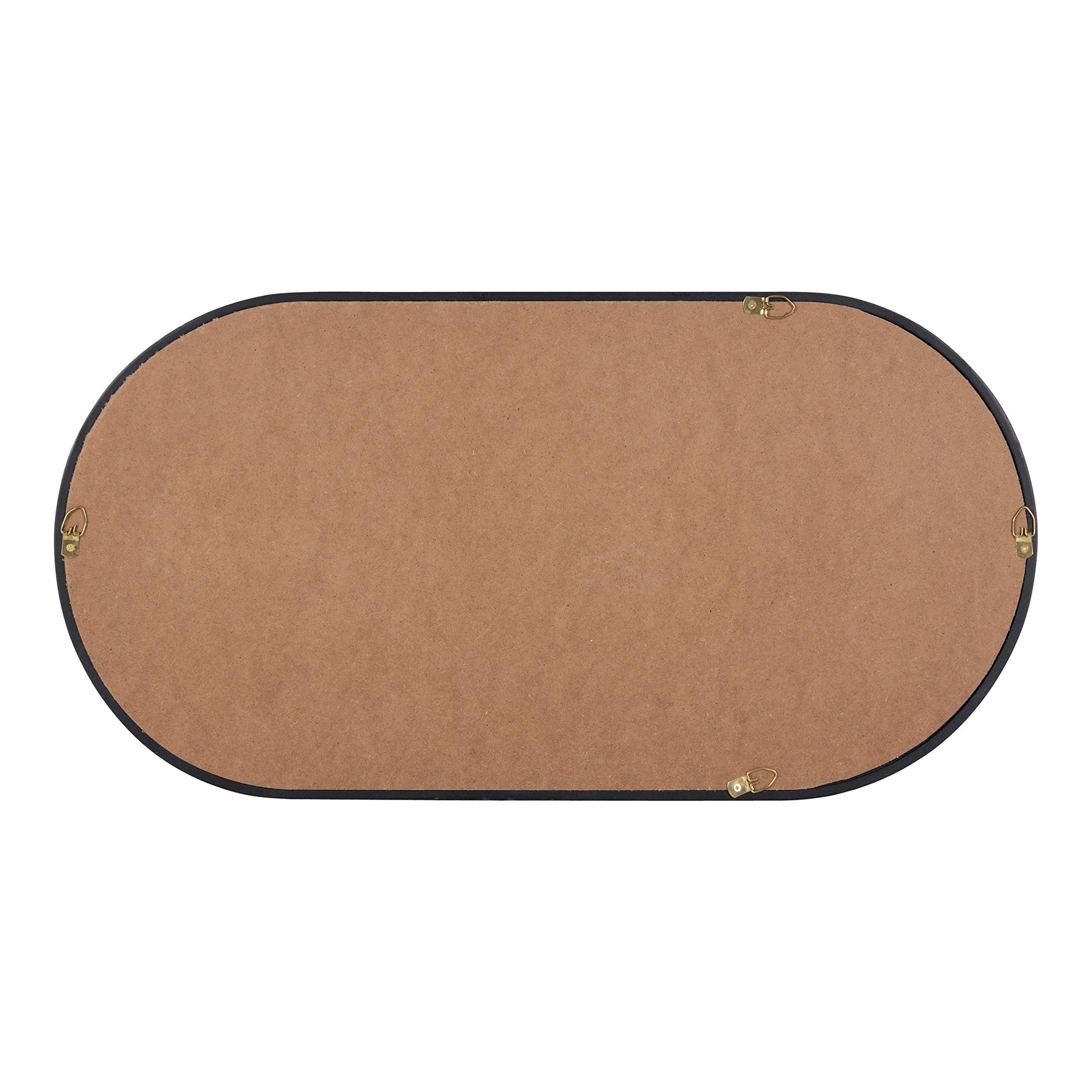 Kate & Laurel Travis Modern Capsule Wood Framed Wall Mirror 12x24 Inches - Gold Geometric Decorative Mirror for Living Room, Bedroom & Entryway Decor