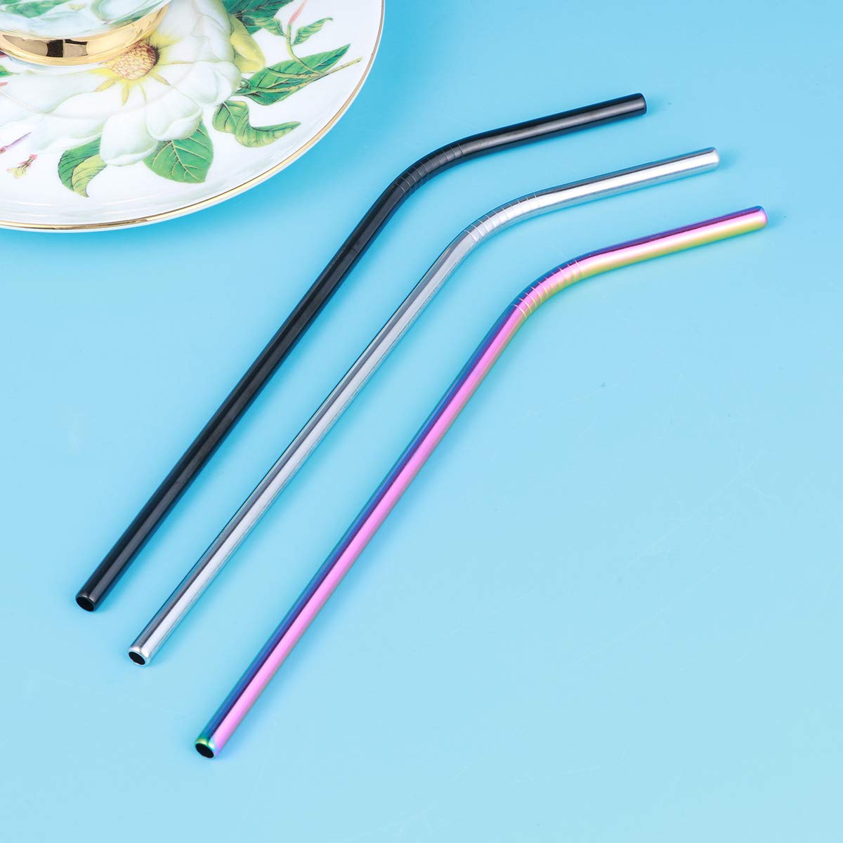 Cabilock 1 Pack Stainless Steel Straight Drinking Straws for Tumblers - Reusable Metal Straws for Smoothies, Iced Coffee & Cold Beverages at Home or On-the-Go