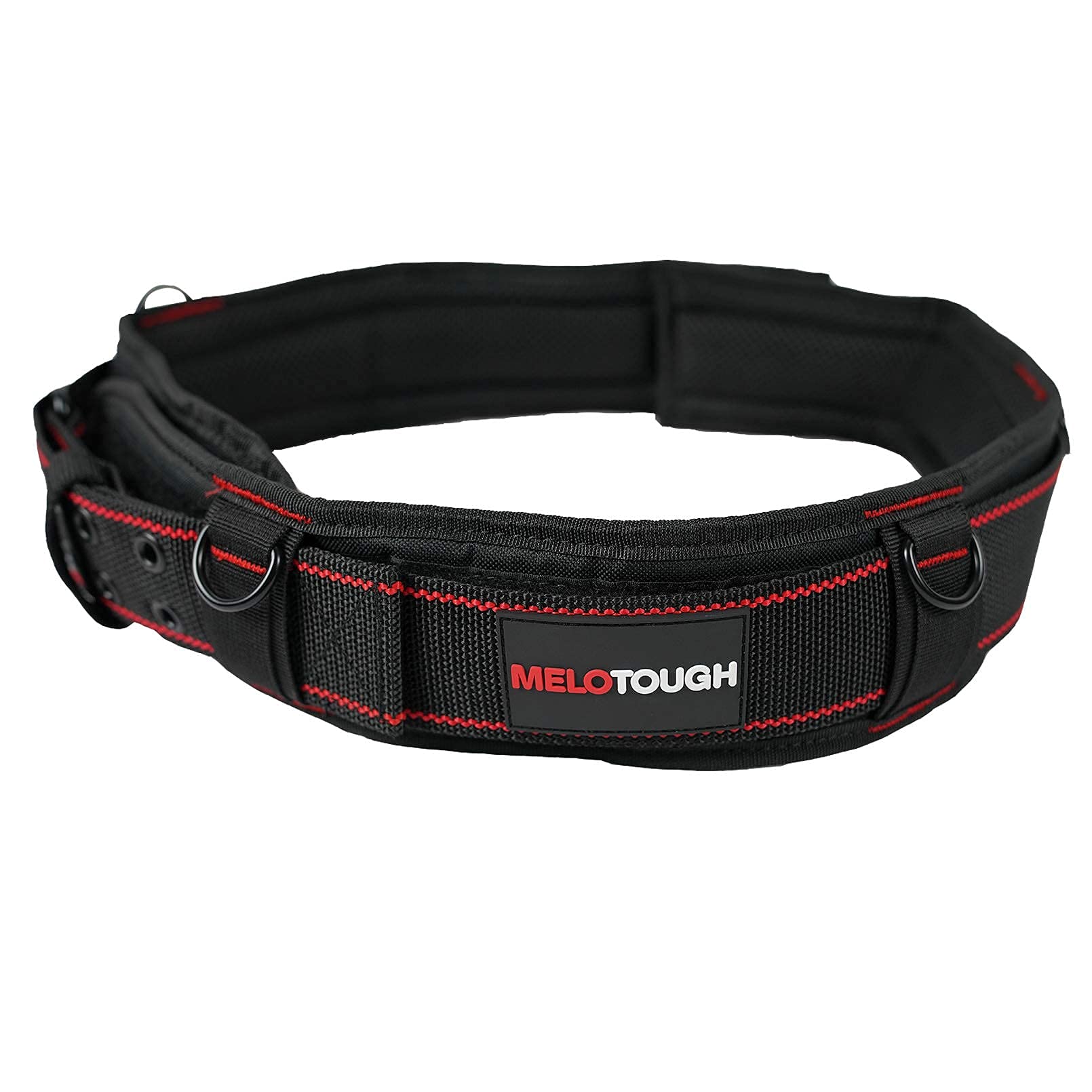 **MELOTOUGH Heavy Duty Padded Tool Belt for Men with D-Ring & Cordless Drill Holder – Adjustable Power Tool Belt with Drill Bit Storage – Perfect for Construction, Carpentry, and DIY Projects**