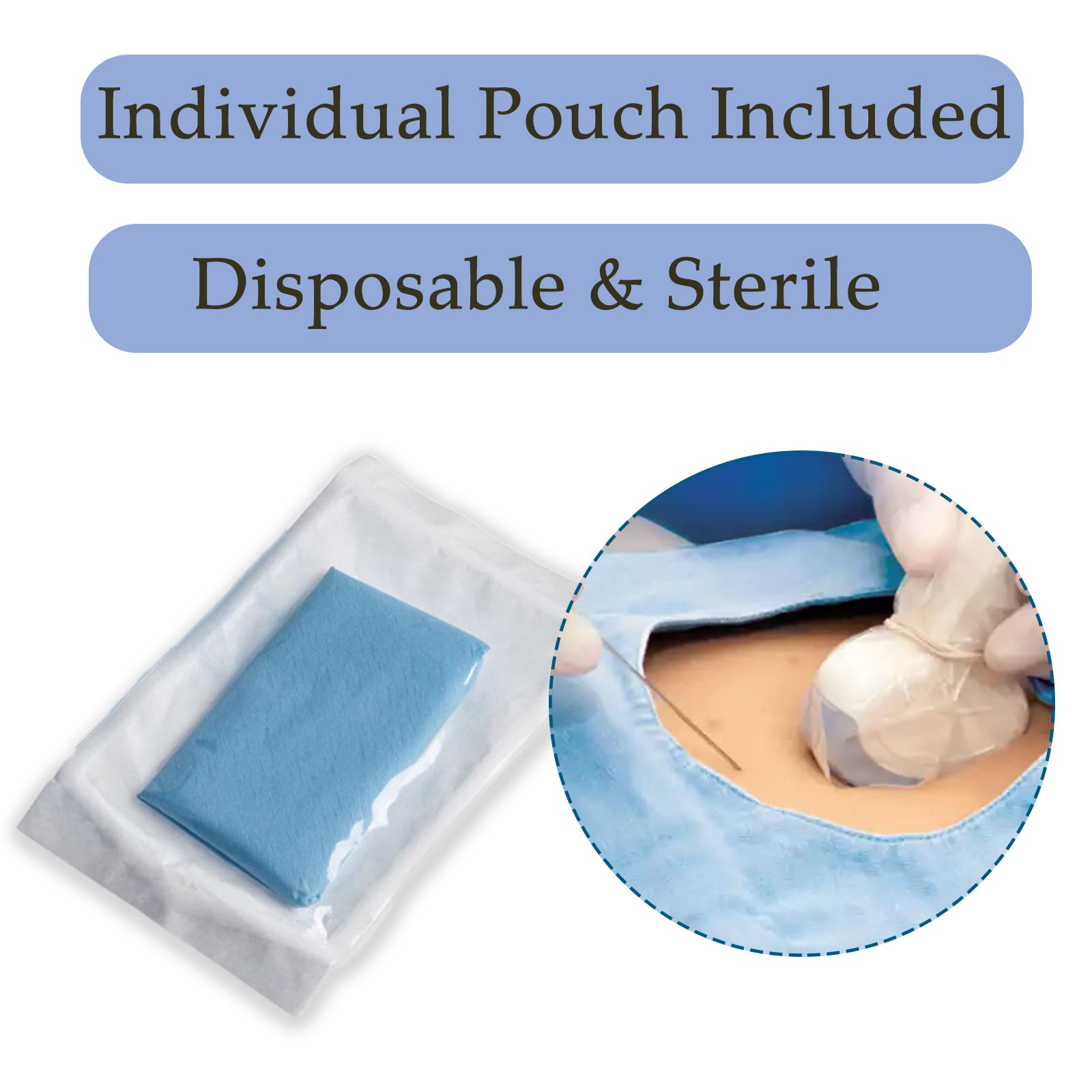 Sterile Latex-Free Disposable Ultrasound Probe Covers with Adhesive - 50 Pack (6