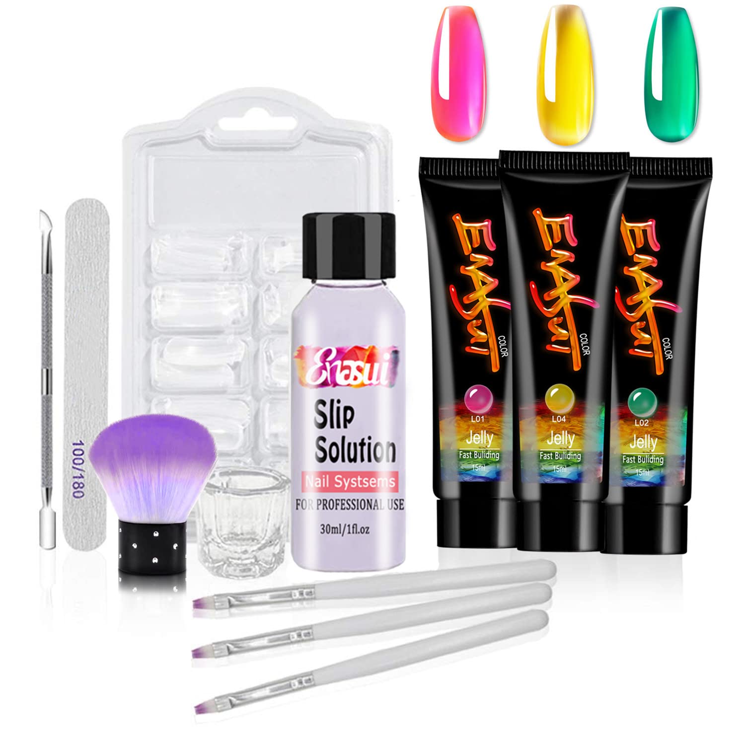 Crystal Poly Building UV Gel Nail Extension Kit - 15ml Quick Extension & Nail Art Gel for Professional Salon & Home Manicure - Perfect for DIY Nail Enhancements, Acrylic Overlays & French Tips