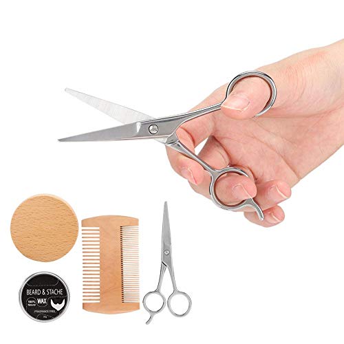 Professional 4-Piece Beard Growth & Grooming Kit for Men - Round Brush Set with Multifunctional Safe Tools | Perfect for Daily Styling, Grooming & Beard Care Routine