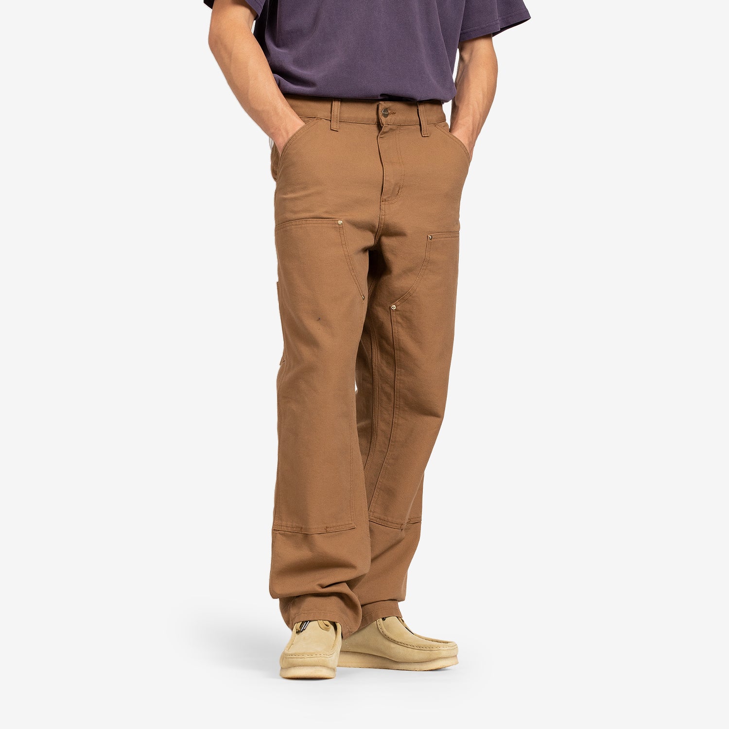 Double Knee Work Pants - Durable Hamilton Brown Cargo Pants for Men | Heavy Duty Workwear for Construction, Carpentry & Outdoor Activities