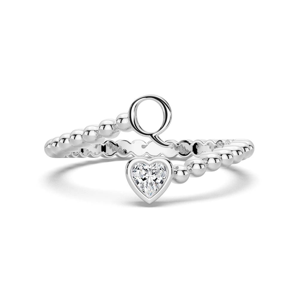 Lab Grown Diamond Personalized Initial Promise Ring for Women - Custom Engraved 14K Gold/White Gold Name Letter Ring - Perfect for Anniversaries, Engagements & Special Occasions