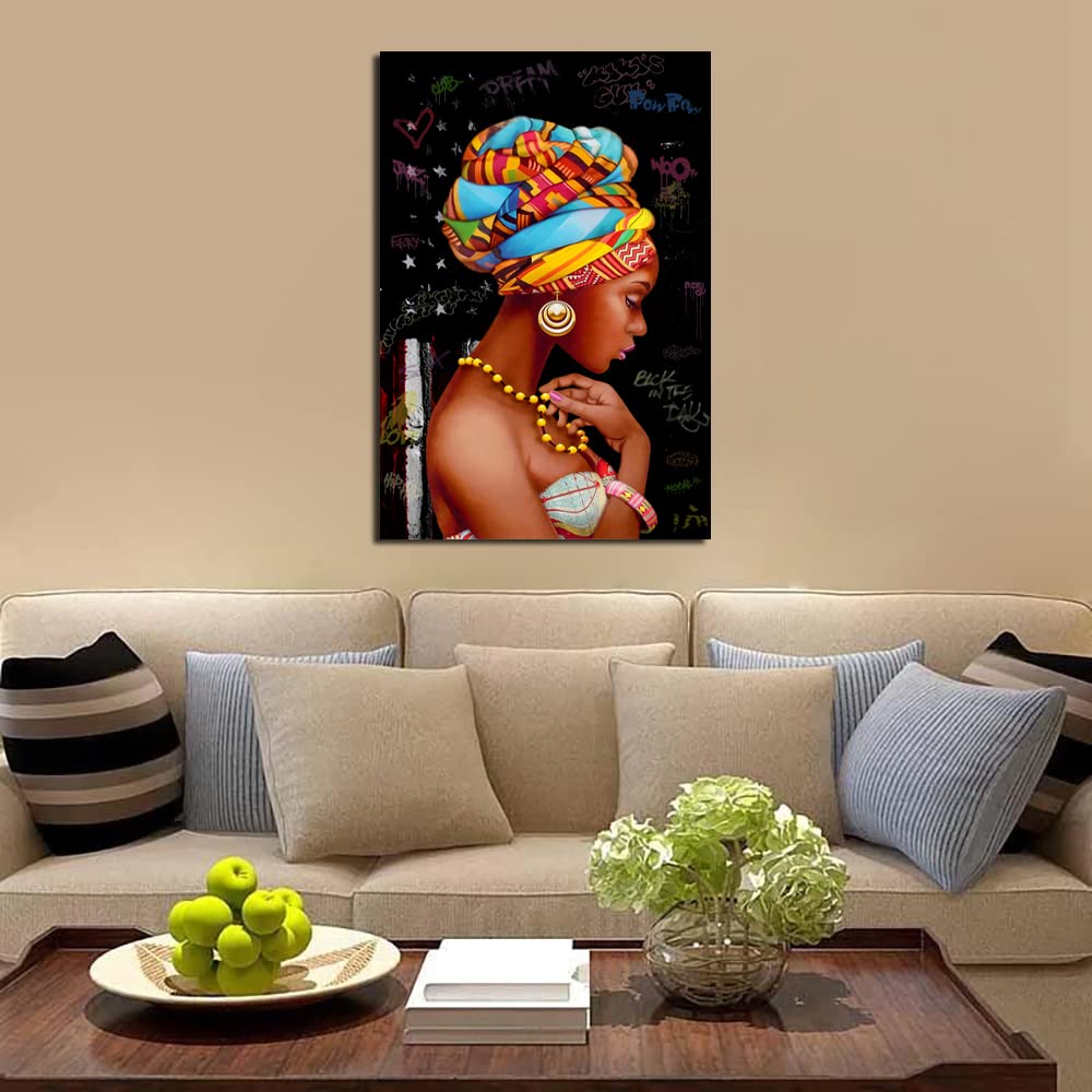 African Wall Art & Black Woman Canvas Prints - Handmade African Paintings, Framed Decor & Posters for Living Room, Bedroom & Office