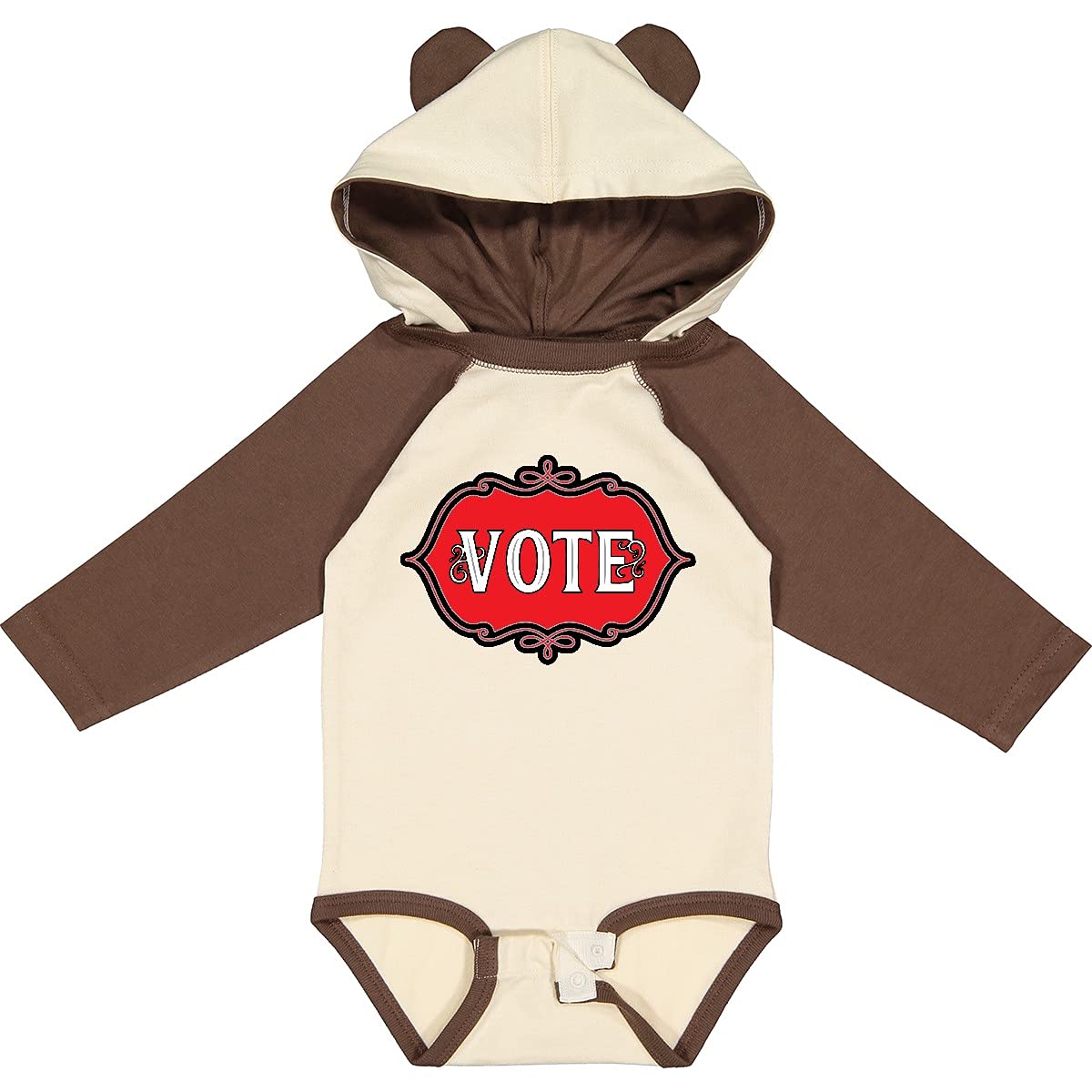 Inktastic Vote Red Emblem Long Sleeve Baby Bodysuit - Patriotic American Flag Outfit for Newborns & Infants | Perfect for Election Day, 4th of July & Political Events