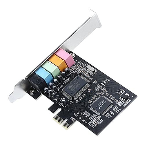 High Performance XLL PCI-E 5.1 Internal Sound Card - Digital Audio Sound Card for Desktop PC, Stereo Sound Card Compatible with Windows 7/8/10 - Perfect for Gaming, Music Production & Home Theater Systems