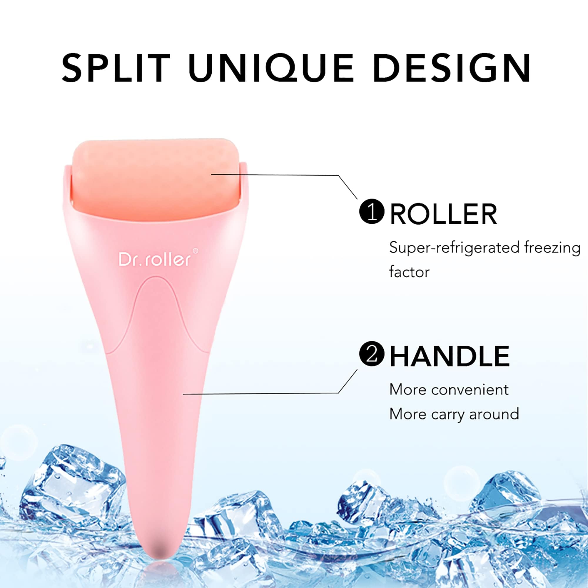 Ice Roller for Face & Eyes - Pink Silicone Facial Ice Roller to Reduce Puffiness, Wrinkles & Migraine Relief | Cooling Skin Care Tool for Women | Perfect for Morning Routine, Post-Workout Recovery & Spa Days