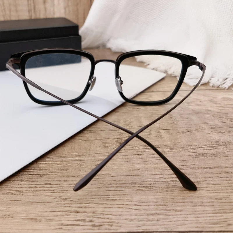 Aimee Unisex Full Rim Square Titanium Eyeglasses 51316 - Lightweight Durable Frame for Men & Women - Perfect for Reading, Work, and Everyday Use