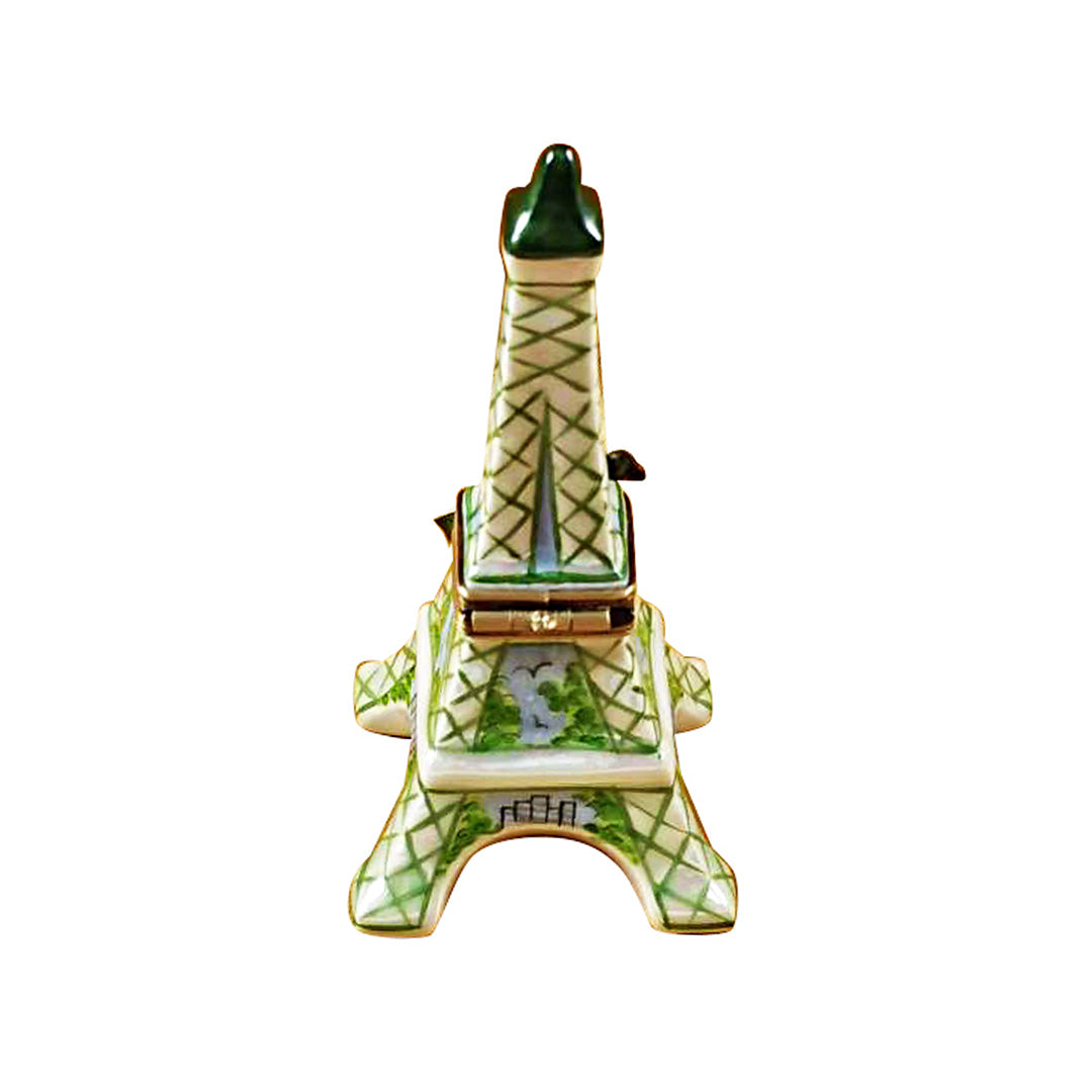 Elegant Limoges Porcelain Eiffel Tower Trinket Box - Perfect for Collectors, Home Decor & Gift Giving | French-Themed Souvenir for Display & Storage