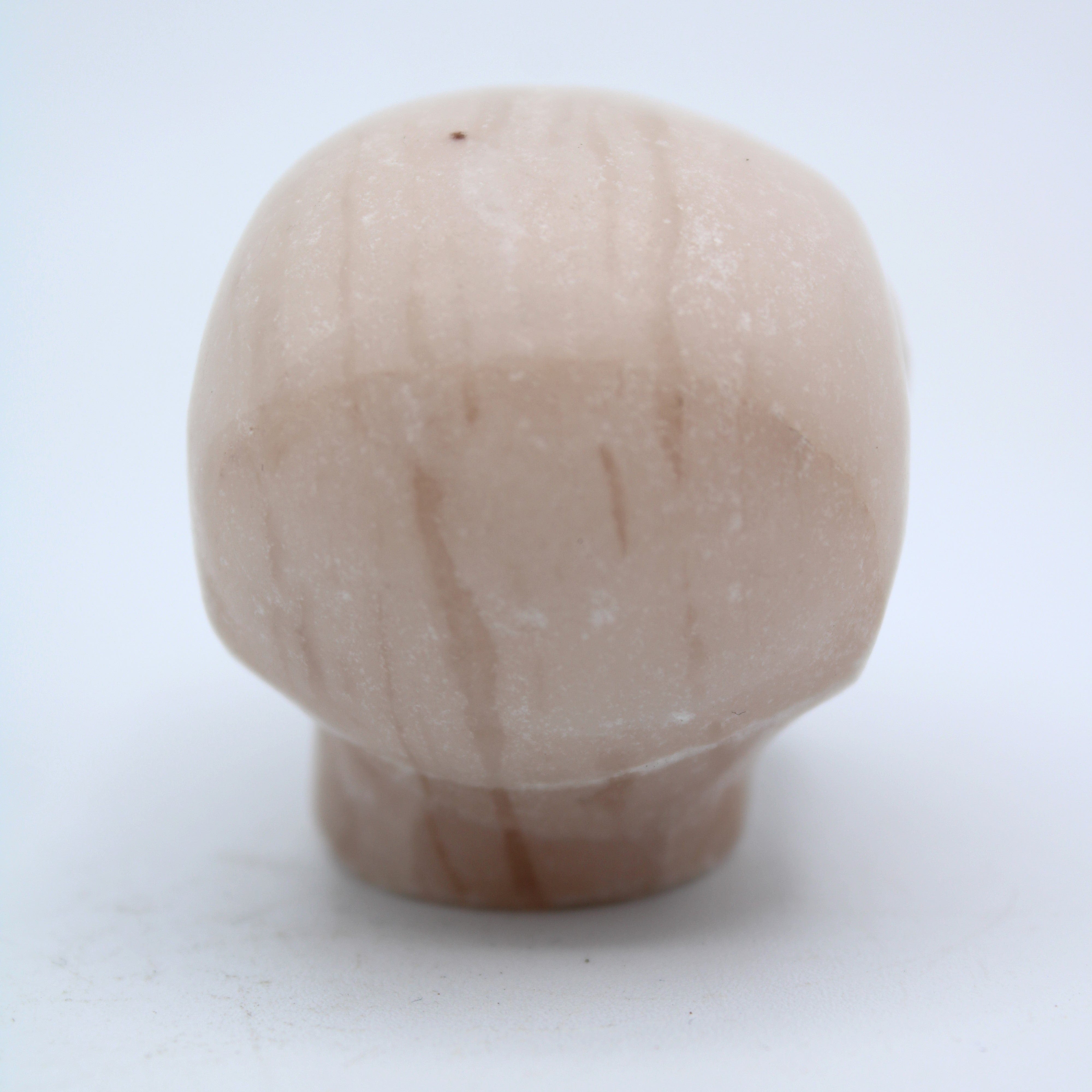 Calcite Alien Head Carving - Unique Handmade Stone Sculpture for Home Decor, Office Display & Gift Giving