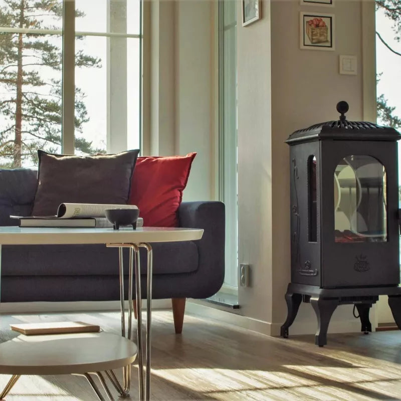 Westbo Victoria 100 EL Cast Iron Stove - Classic Electric Fireplace for Cozy Living Rooms & Winter Home Heating