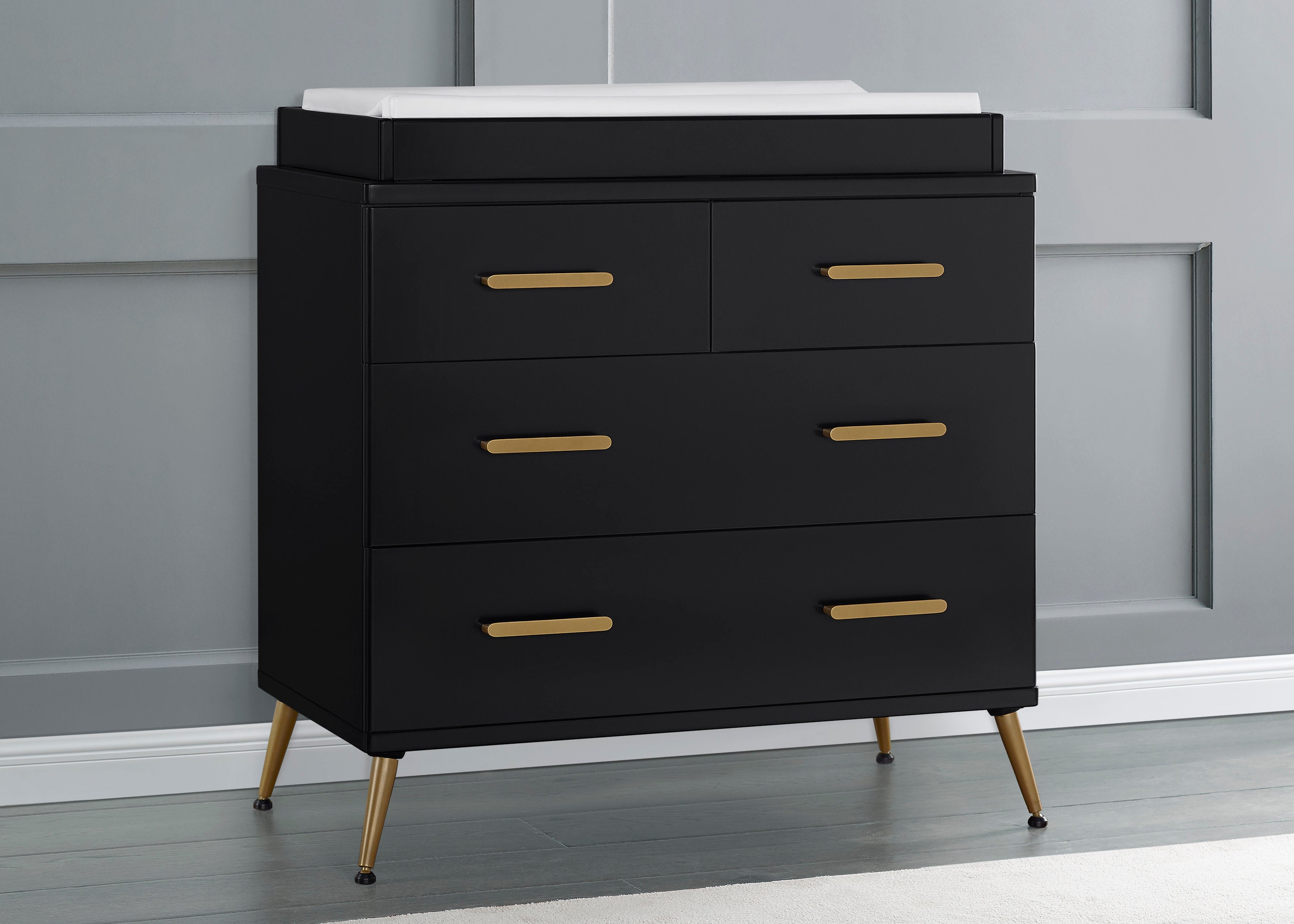 Sloane 4-Drawer Baby Dresser with Changing Table Top - Nursery Storage Solution for Diapers, Clothes & Essentials | Perfect for Newborns & Toddlers