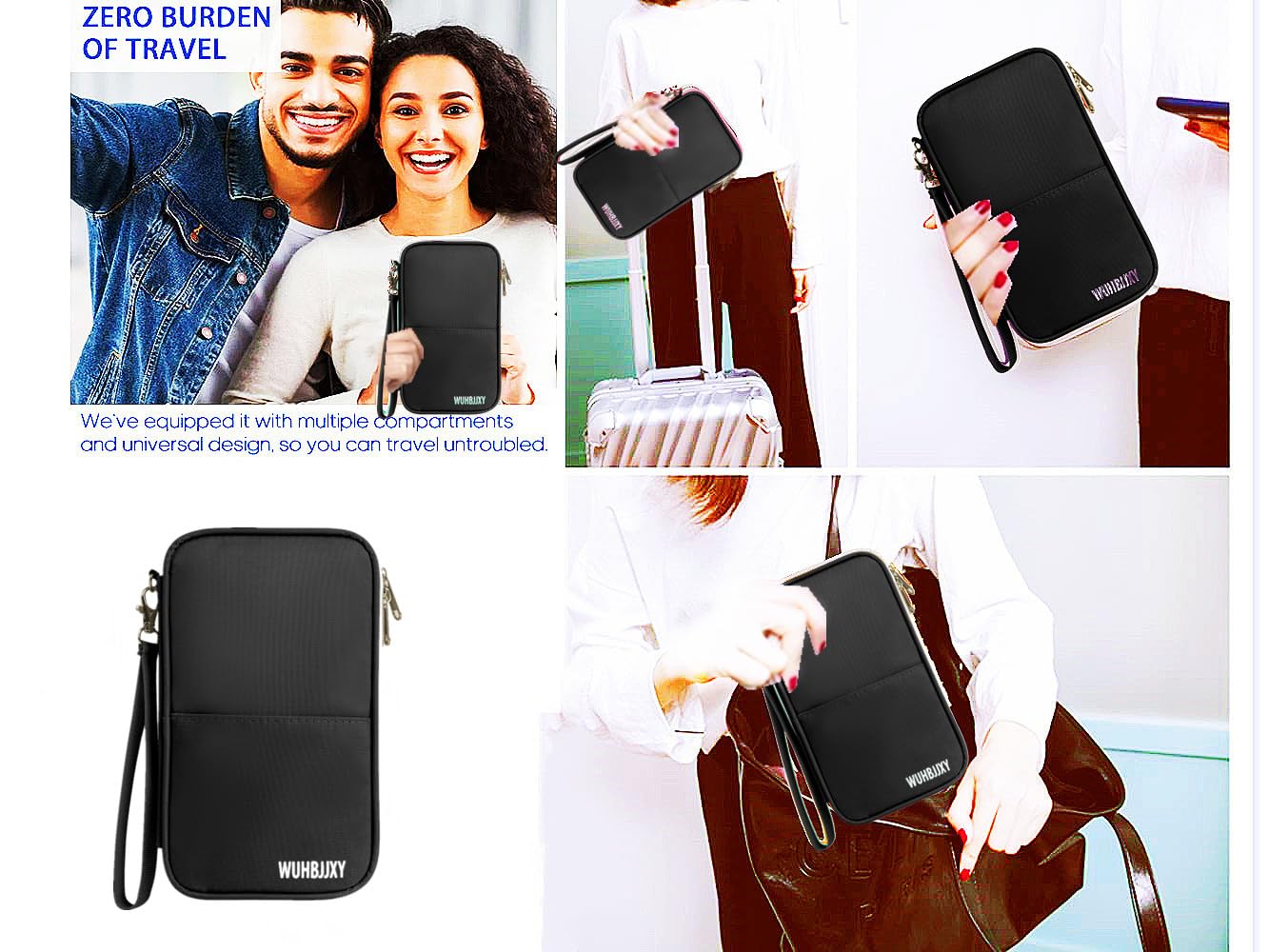 RFID Blocking Family Passport Holder - Travel Wallet with 3 Layers & Multiple Pockets (Black) | Secure Document Organizer for International Trips, Vacations & Business Travel