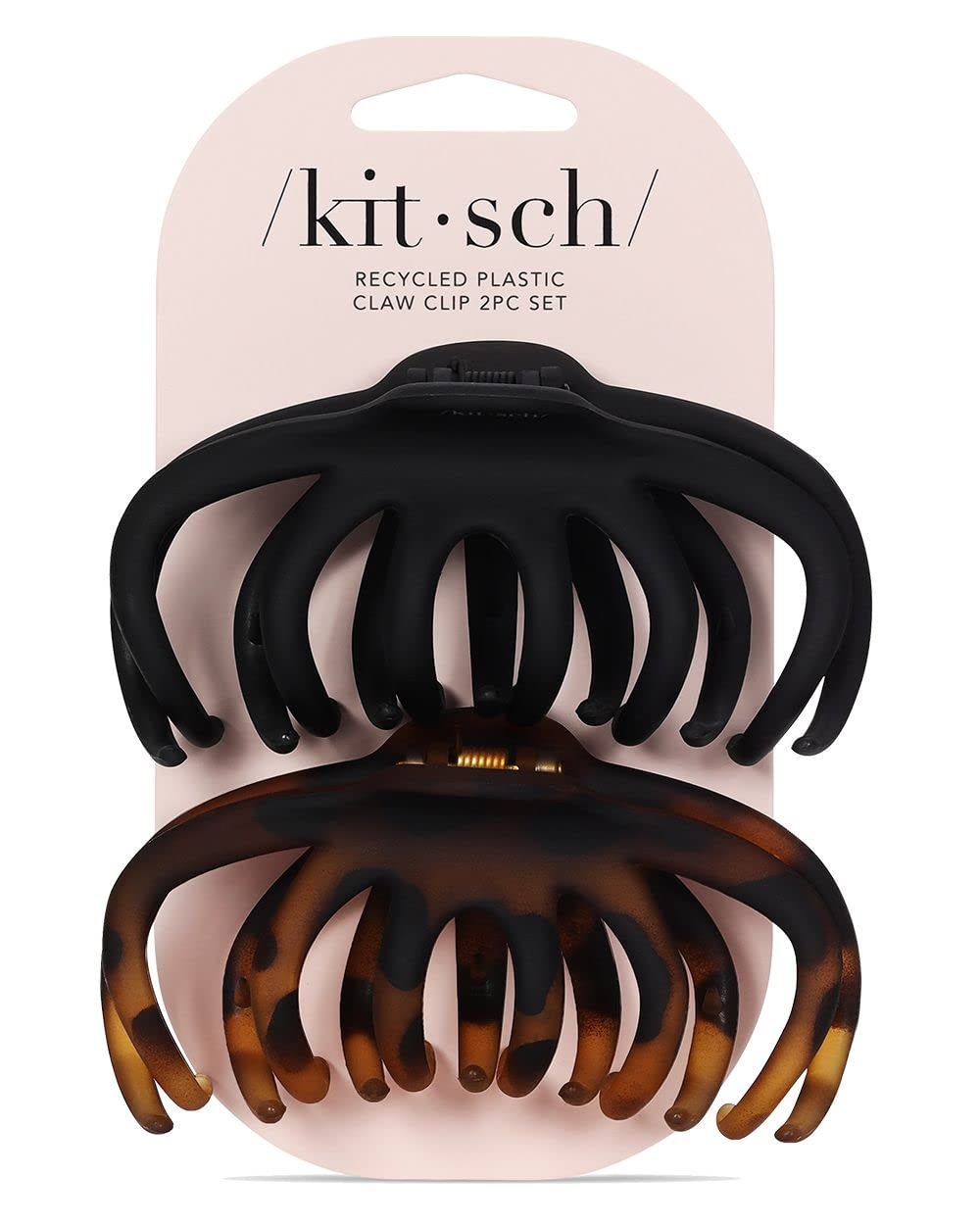 Kitsch Octopus Claw Hair Clips for Women - Cute & Stylish Hair Accessories for Thick Hair (Black & Tortoise, 2pcs) - Perfect for Everyday Use, Beach, Work & Casual Outfits