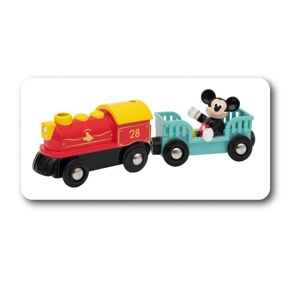 Battery-Powered Mickey Mouse Train Set for Kids – Interactive Toy Train with Lights and Sounds – Perfect for Birthday Gifts, Christmas Presents, and Pretend Play Scenes