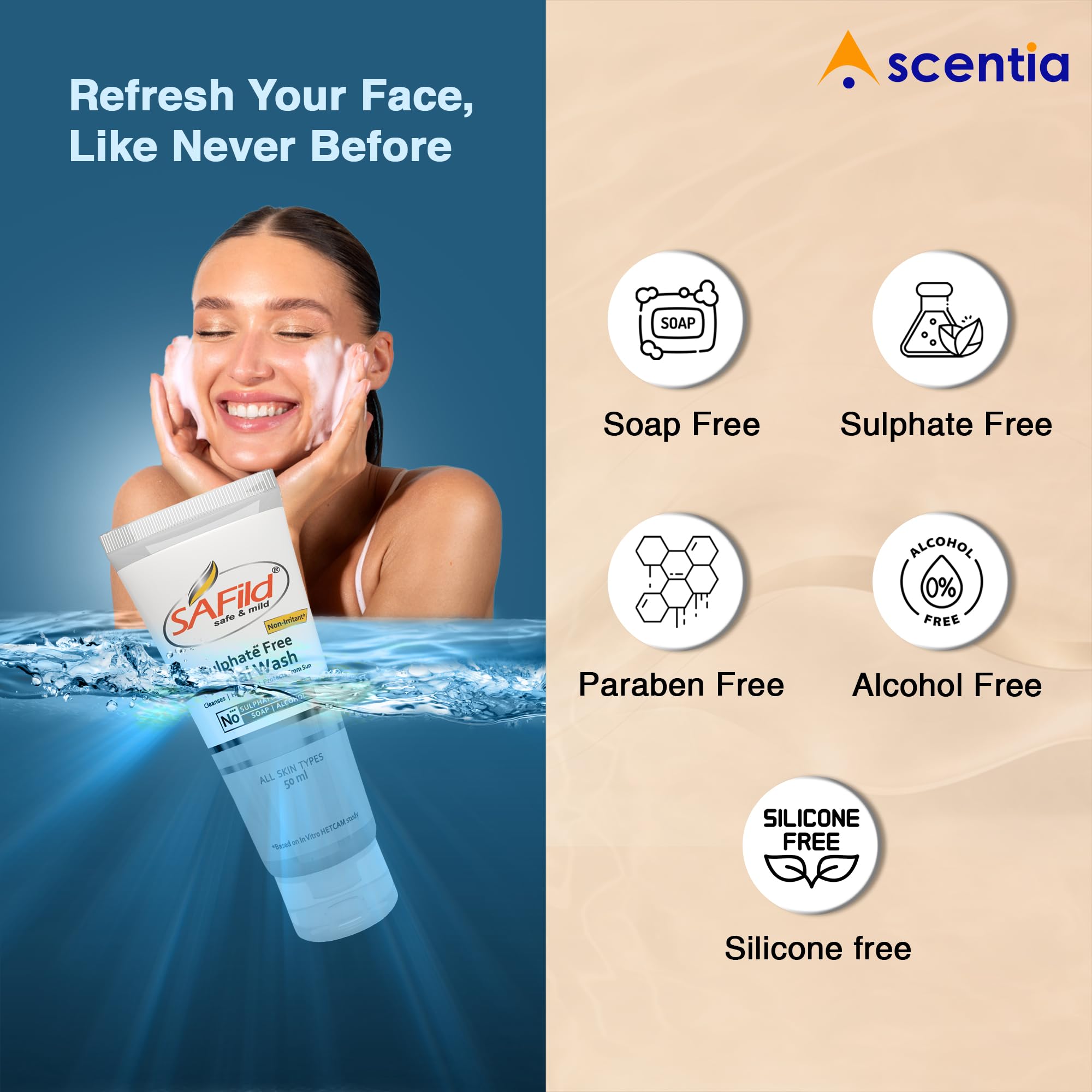 Gentle Face Wash for Sensitive Skin - Non-Irritating Formula for Glowing Skin | 3-Pack 100ml Cleanser for Women & Men | Perfect for Daily Skincare Routine & Travel