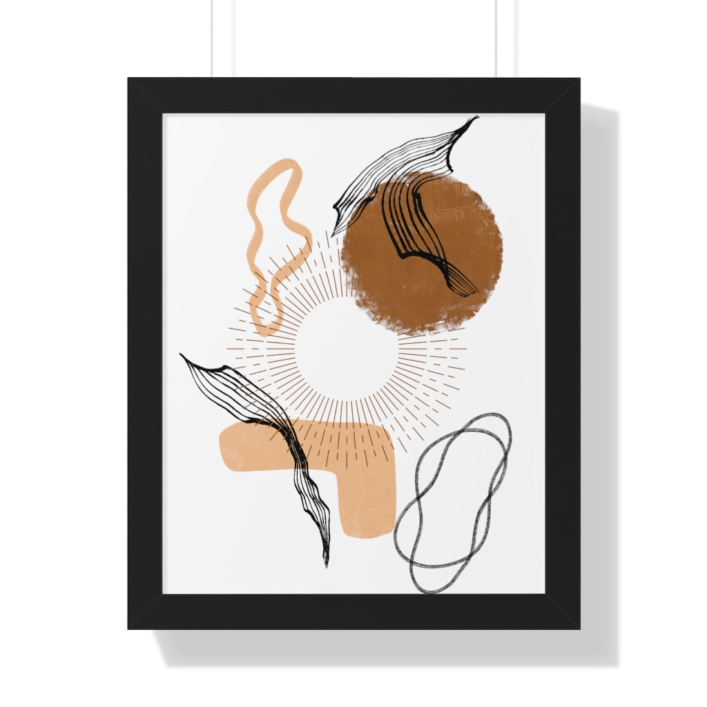 Modern Abstract Framed Vertical Wall Art Poster - Home & Office Decor for Living Room, Bedroom, Study