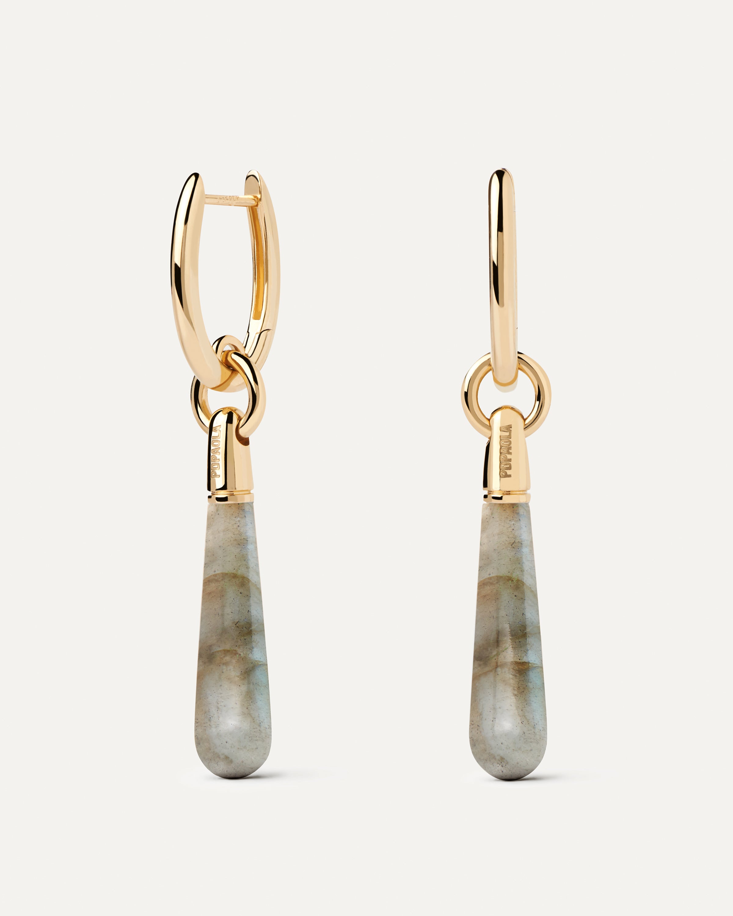 Labradorite Large Jupiter Single Hoop Earrings for Women - Healing Crystal Jewelry for Spiritual Protection & Positive Energy - Perfect for Yoga, Meditation & Boho Fashion