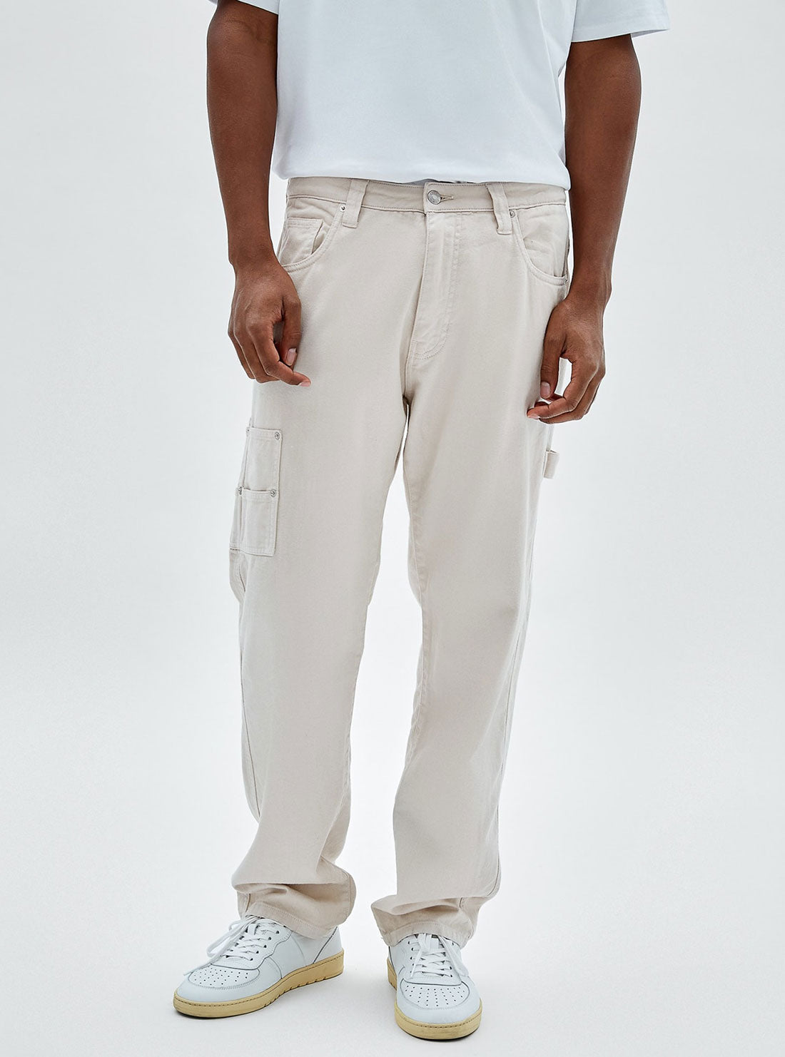 Guess Originals Cream Hills Carpenter Pants - Vintage Denim Workwear for Men & Women | Perfect for Casual Outfits, Streetwear & Outdoor Activities