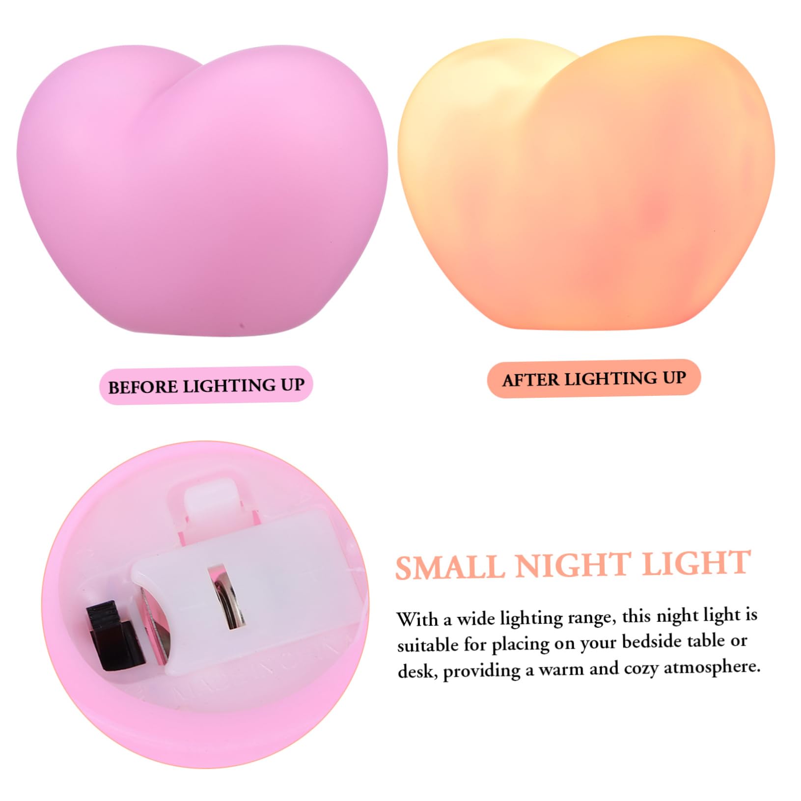 Toddmomy Heart Shaped LED Night Light - Cute Romantic Cube Lamp for Girls Bedroom, Nursery, Kids Room Decor - Perfect for Valentine's Day, Birthday Gifts & Bedside Lighting