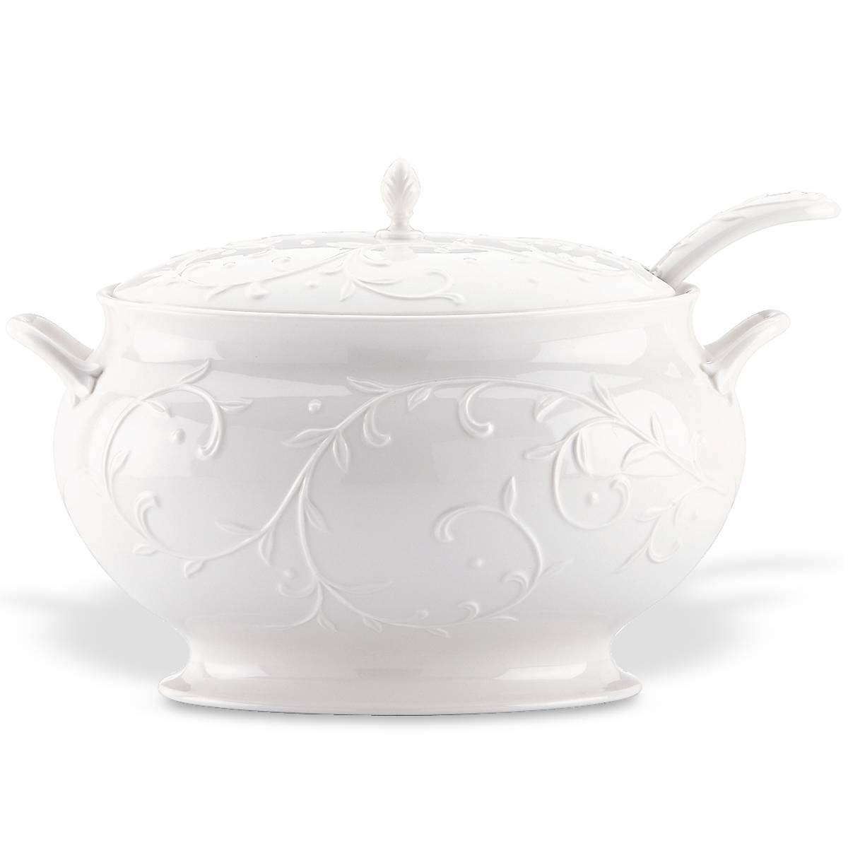 Opal Innocence Carved Soup Tureen Set - Elegant Serving Bowl for Soup, Stew & Pasta - Perfect for Dinner Parties, Holiday Meals & Family Gatherings