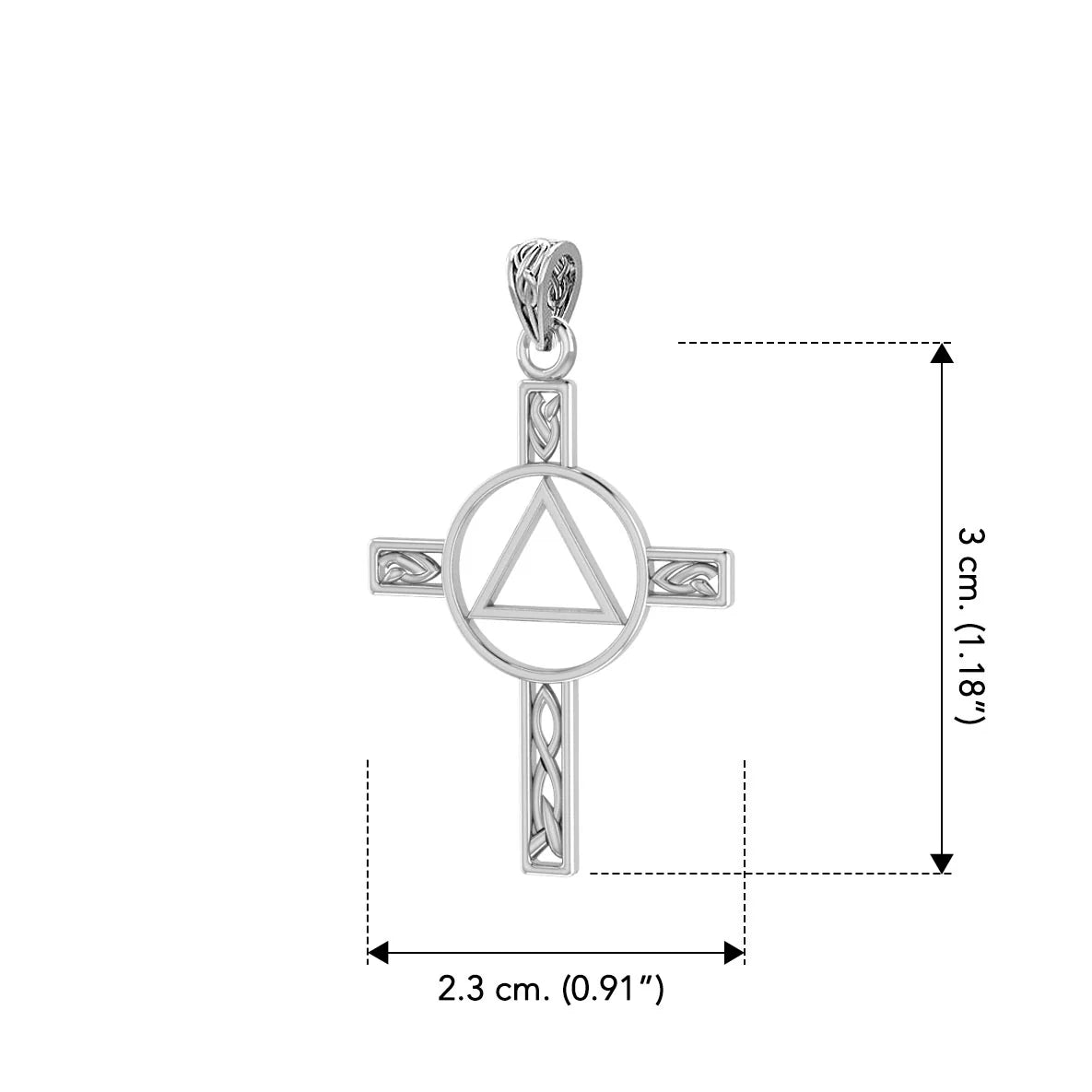 Celtic Knotwork Sterling Silver AA Recovery Pendant with Chain - Spiritual Jewelry for Sobriety & 12-Step Programs - Perfect for Gifts, Meetings and Daily Inspiration