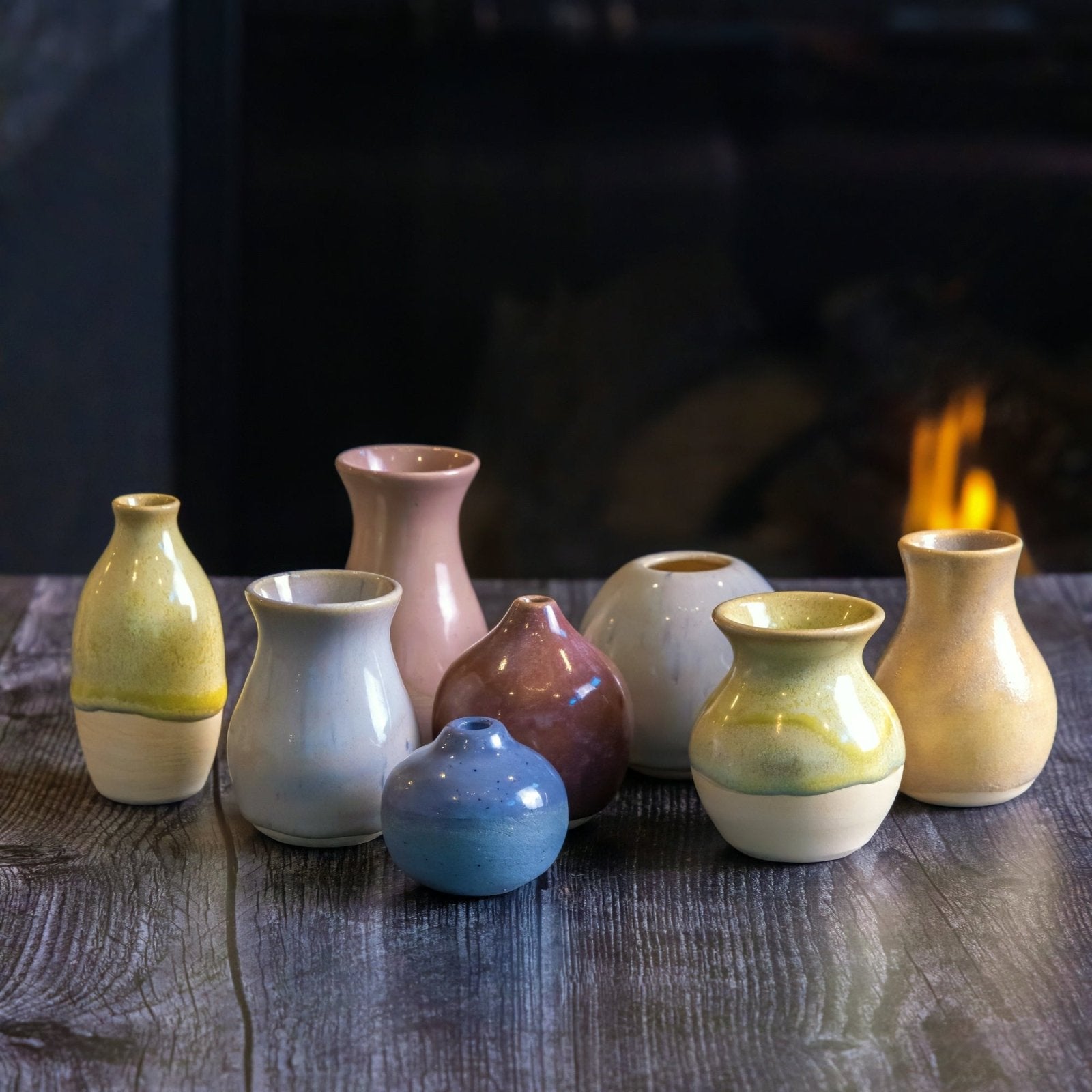 Miniature Tiny Stoneware Crackle Pot #561 - Handmade Ceramic Planter for Succulents, Herbs & Small Plants | Perfect for Home Decor, Office Desk & Gift Ideas
