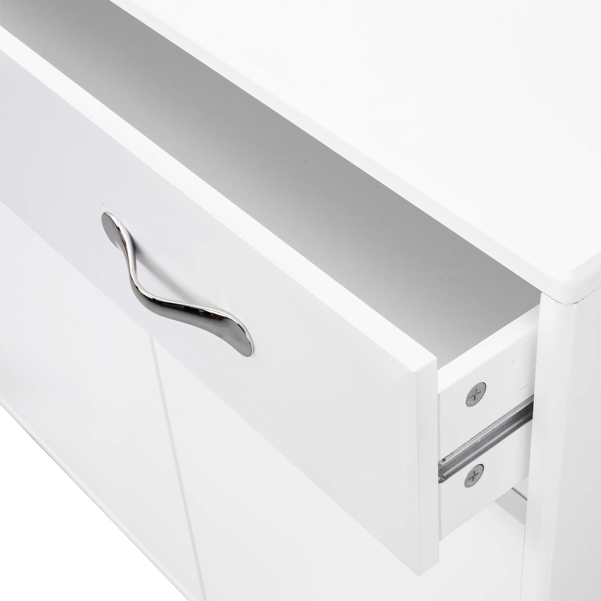 HomVent White Wooden Storage Cabinet - Buffet Sideboard with Drawers & Doors, Free Standing Kitchen Cabinet for Entryway, Living Room, Bedroom & Hallway | Perfect for Dining Room Storage, Home Organization & Display