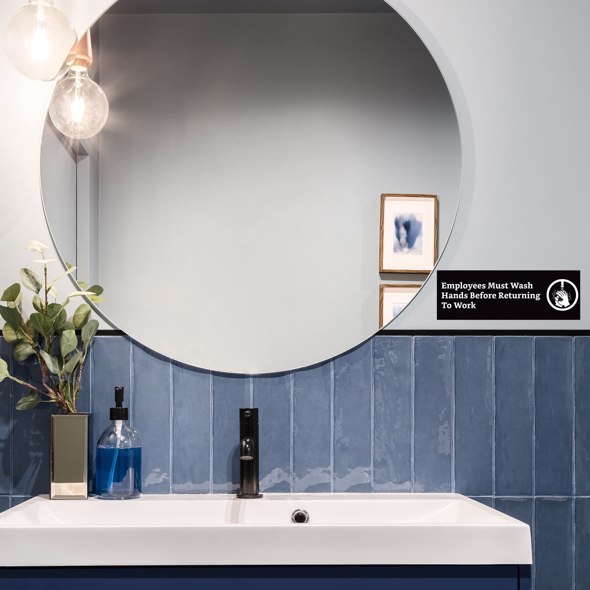 Employees Must Wash Hands Sign (4 Pack, 7.3