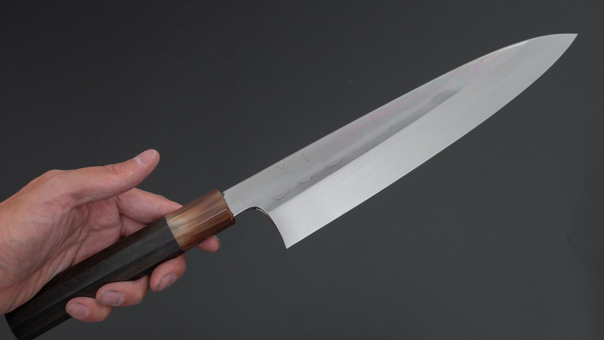 Hitohira Togashi White #1 Notaremon Mizu Honyaki Gyuto 240mm Japanese Chef Knife with Taihei Ebony Handle & Saya - Premium Kitchen Tool for Professional Chefs & Home Cooking Enthusiasts