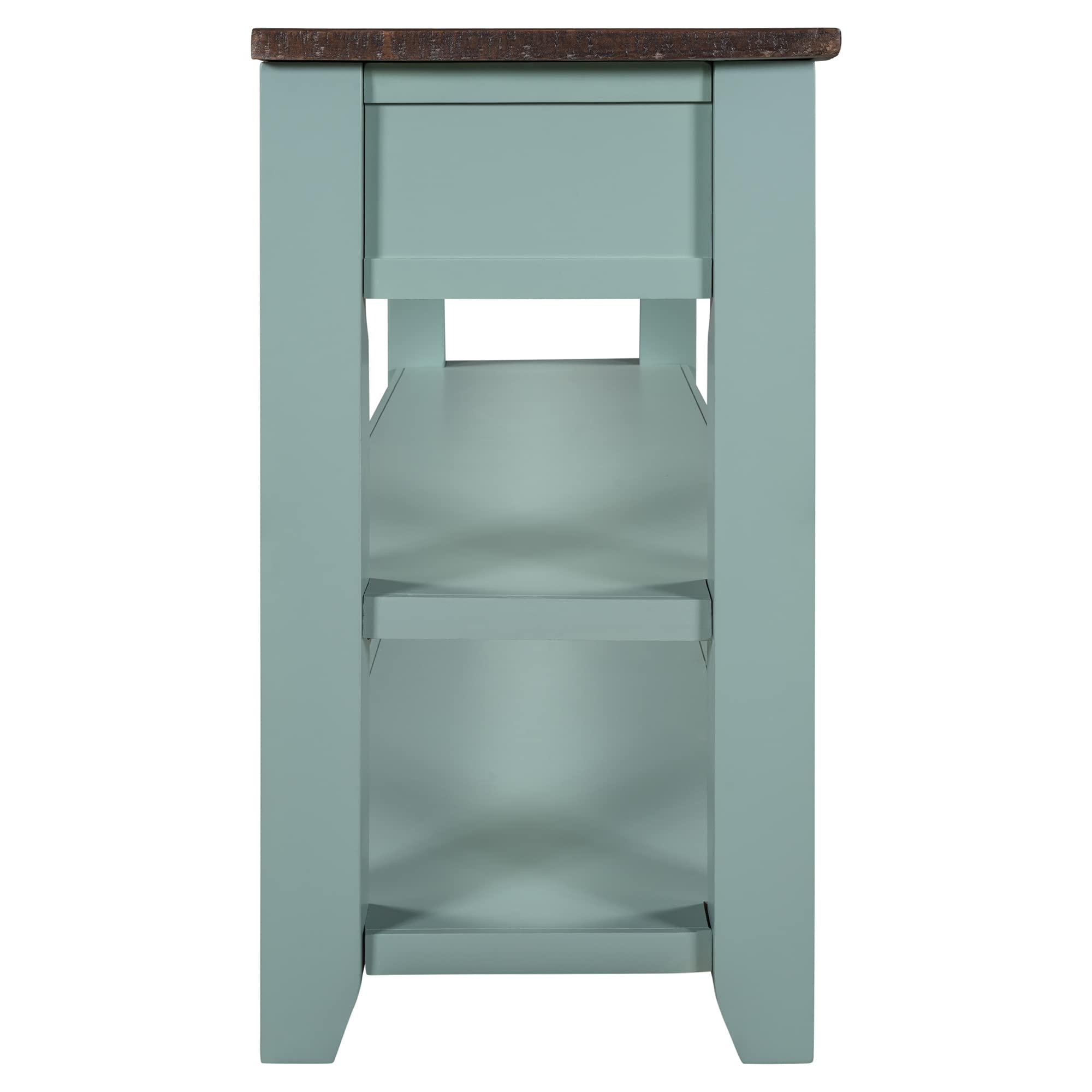 Modern Wood Console Table with 3 Drawers & 2 Shelves - Entryway Sofa Table, Hallway Sideboard, Living Room Buffet Table - Green (Perfect for Small Spaces & Home Decor)