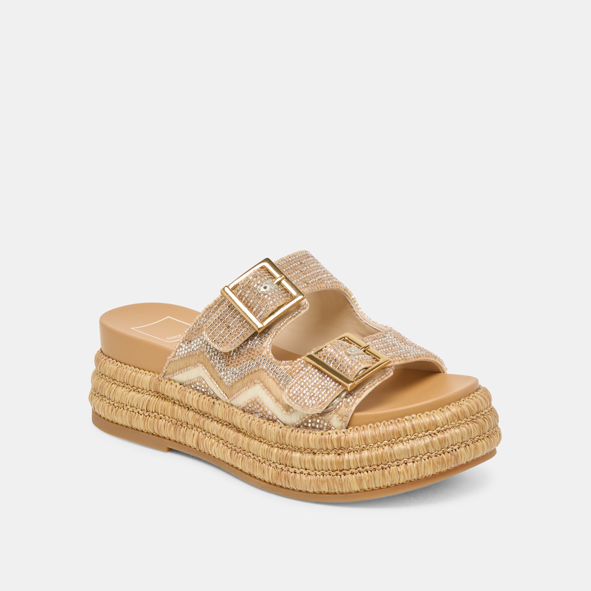 WIXIE Women's Gold Beaded Sandals - Stylish Multi Bead Design for Summer, Beach, and Casual Outings
