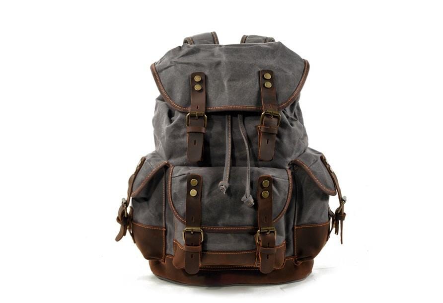 Durable Army Green Waxed Canvas Backpack Purse for Women - Stylish & Water-Resistant Daypack for Work, Travel & Outdoor Adventures