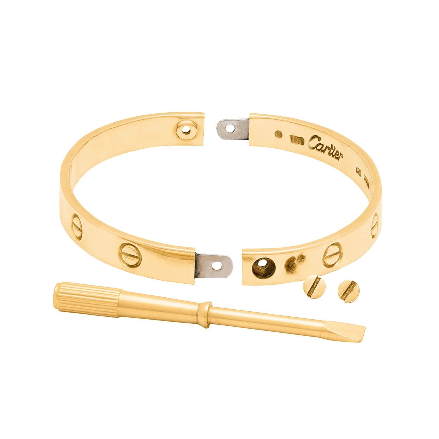 Vintage Cartier Love Bracelet in 18k Gold by Aldo Cipullo - Luxury Jewelry for Women, Perfect for Gifts, Anniversaries & Special Occasions